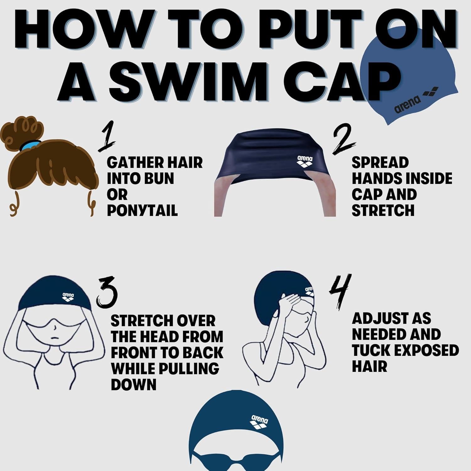 Gorro de natación Arena Sirene de silicona para cabello largo