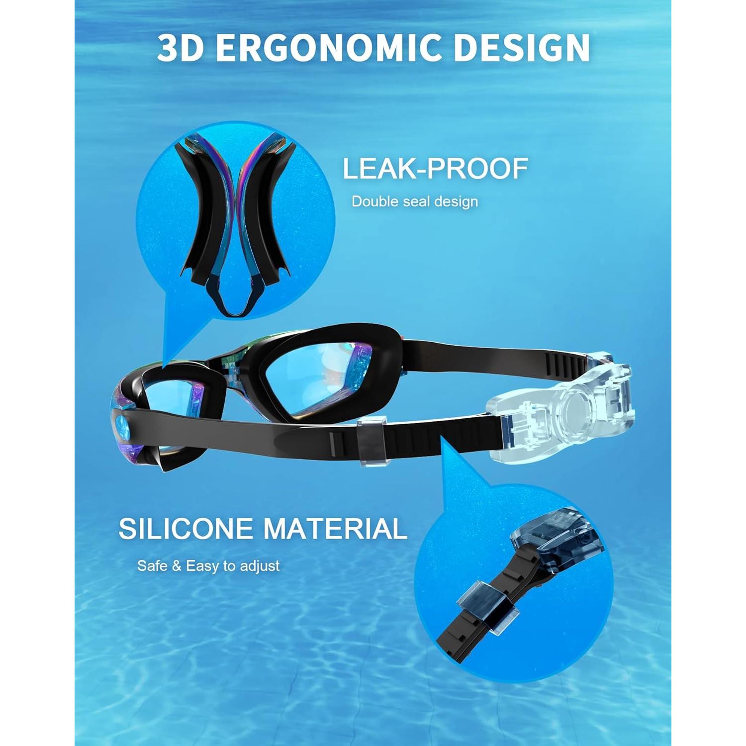 Gafas de natación Hurdilen para niños 3-15 años con clip y tapones