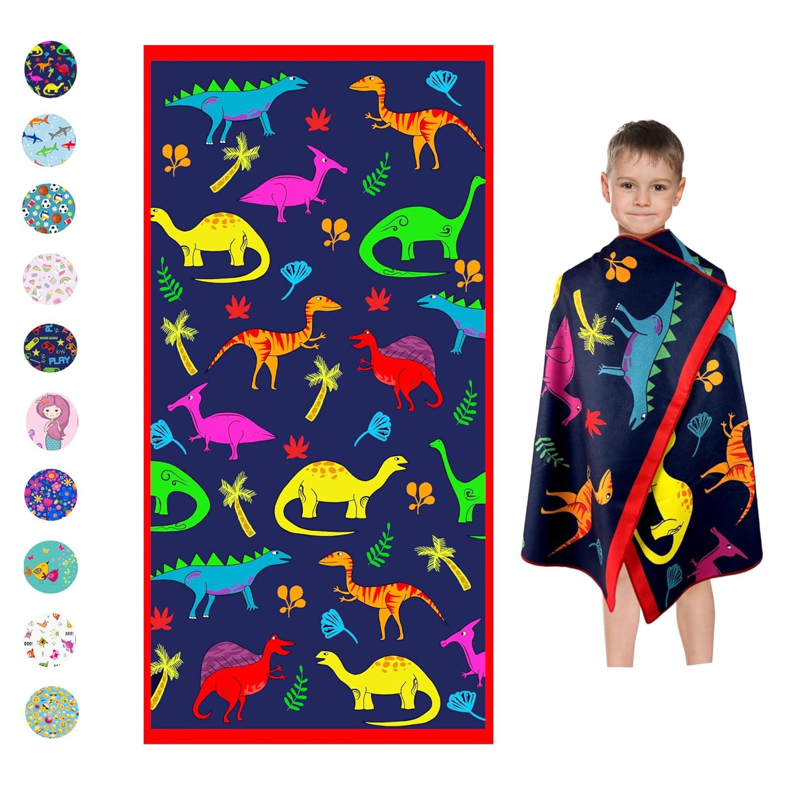 Toalla de Playa Microfibra Dinosaurio Dashn 76x152cm Ligera