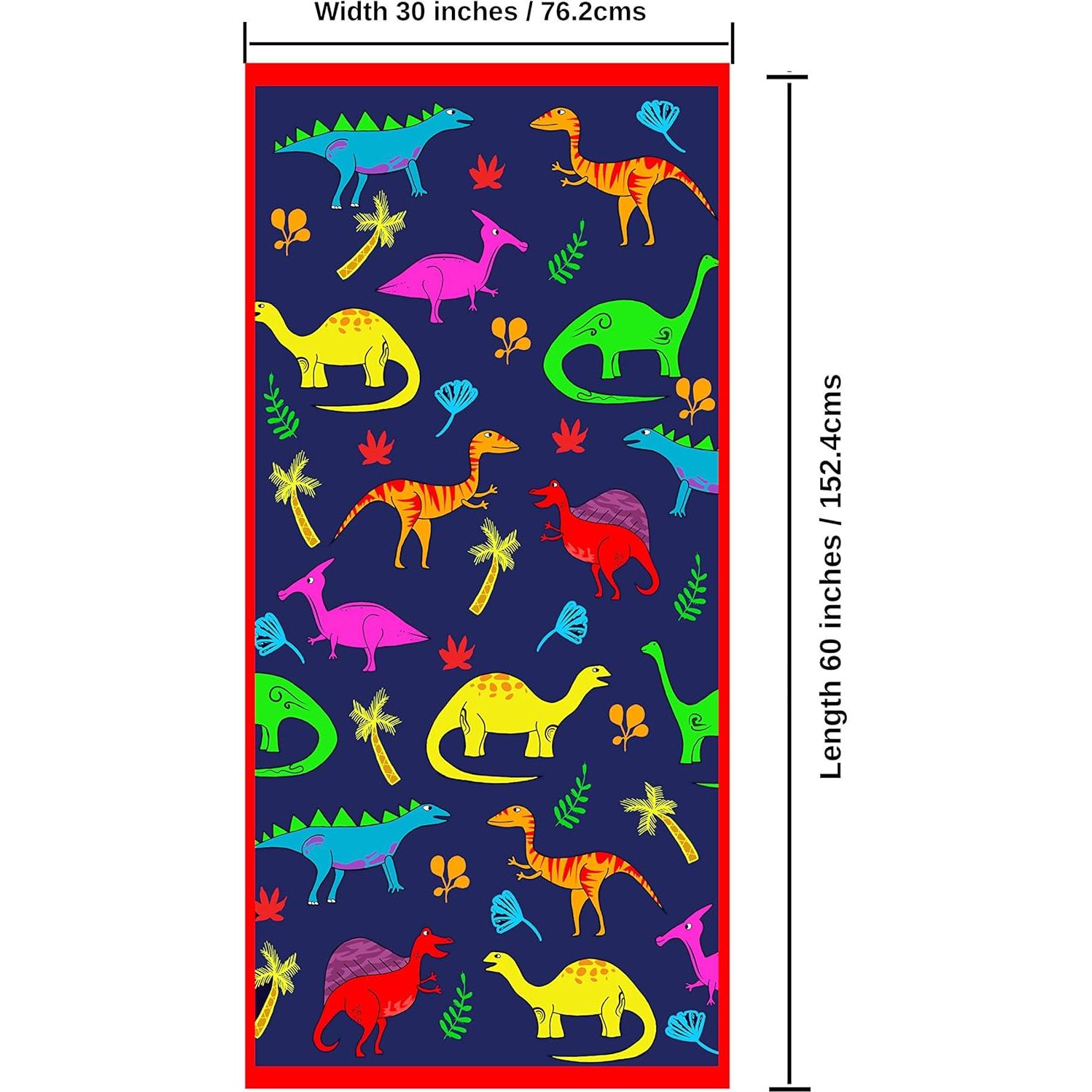 Toalla de Playa Microfibra Dinosaurio Dashn 76x152cm Ligera
