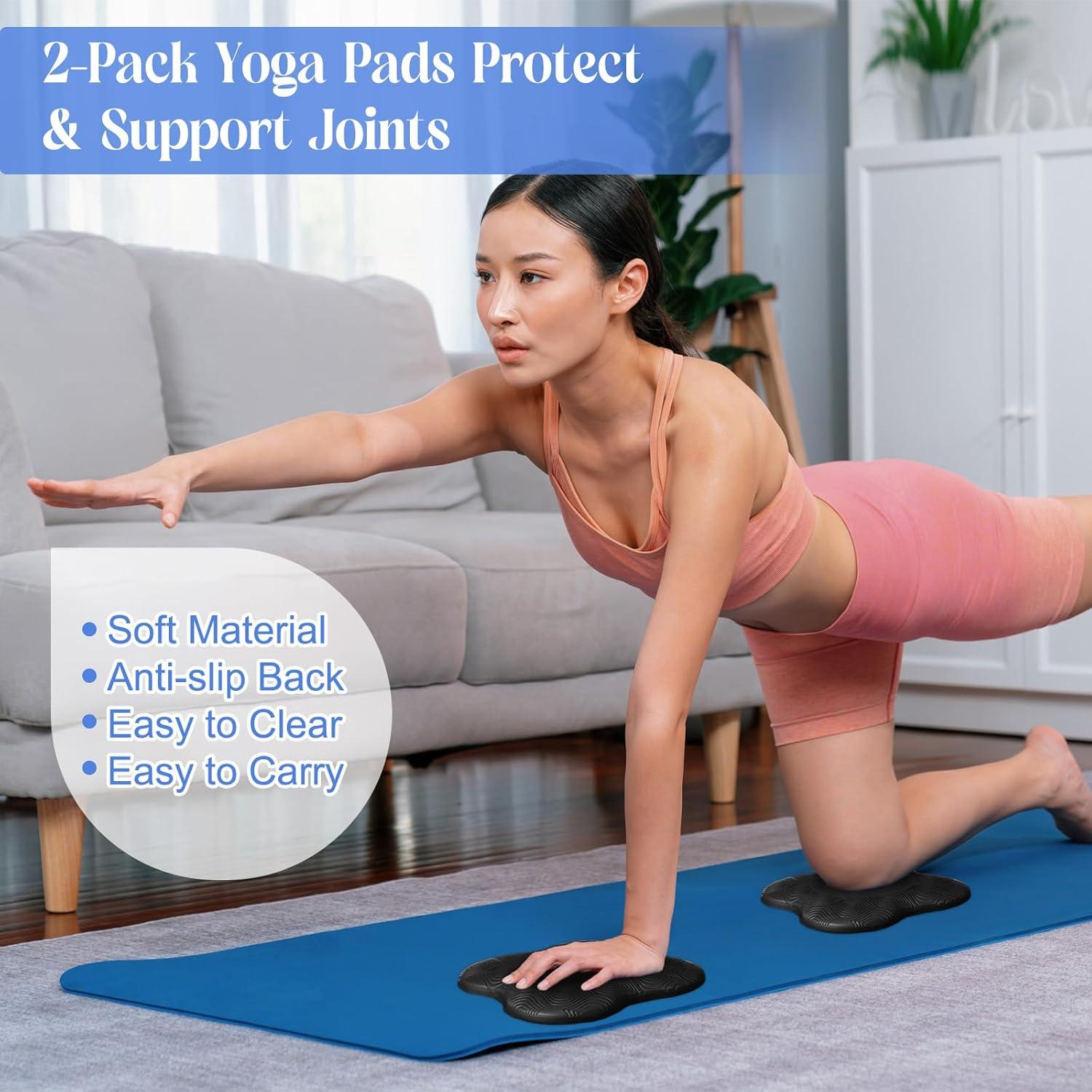 Juego de 5 Accesorios de Yoga RoundFunny - Bloques, Almohadillas y Correa