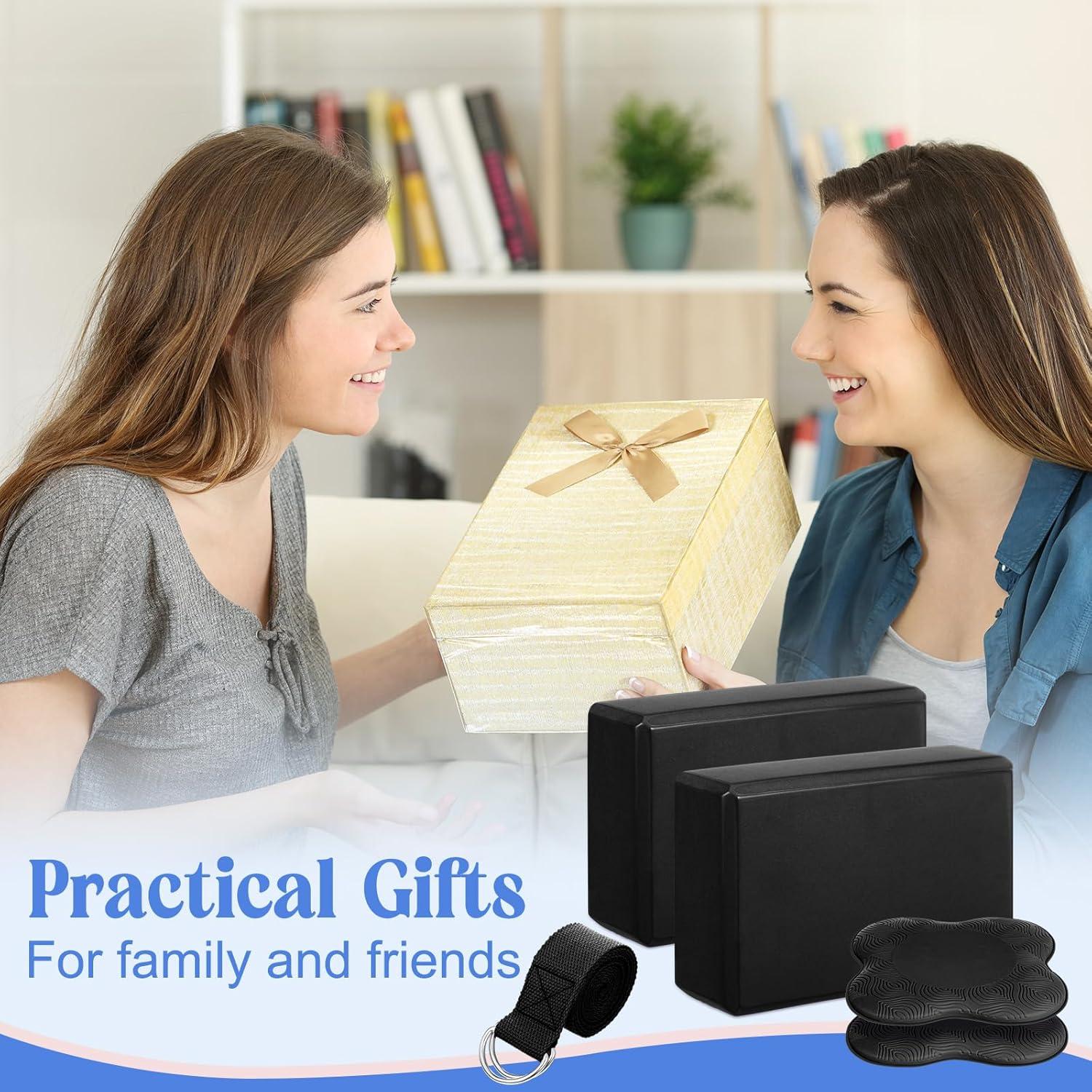 Juego de 5 Accesorios de Yoga RoundFunny - Bloques, Almohadillas y Correa