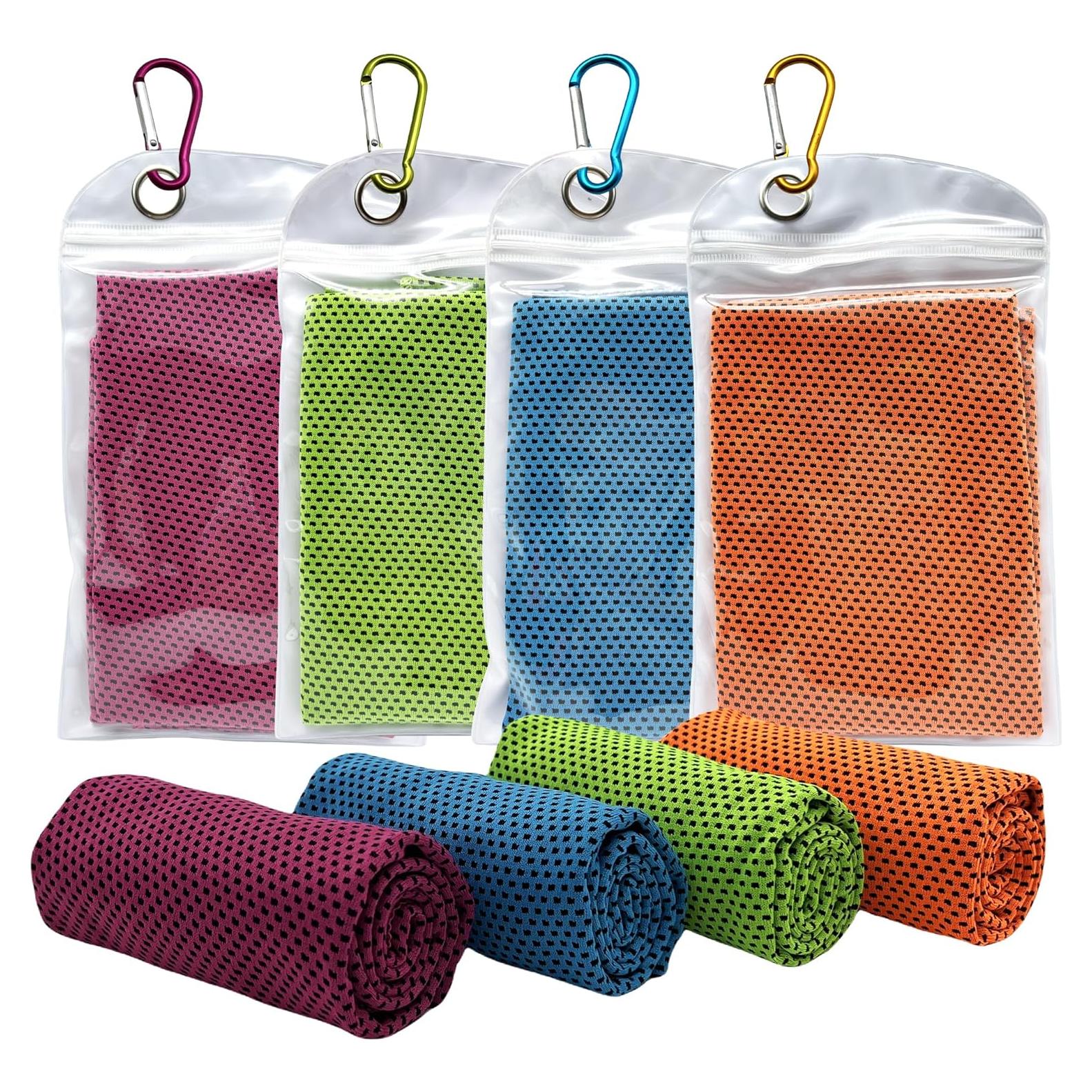 Paquete de 4 Toallas Enfriadoras Microfibra Bogiruice 102x31cm