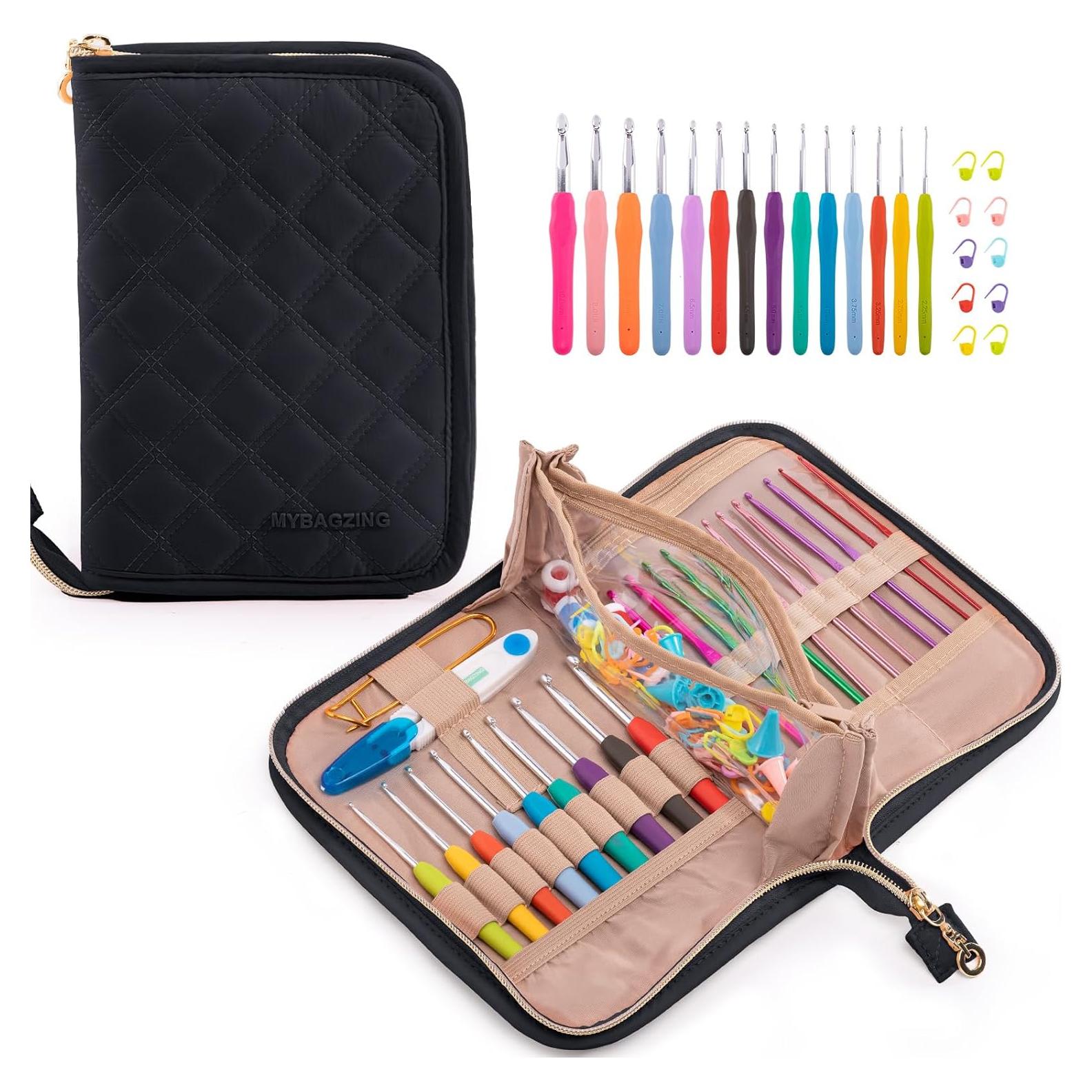 Juego de Ganchillos de Crochet MYBAGZING con Estuche - 14 Piezas