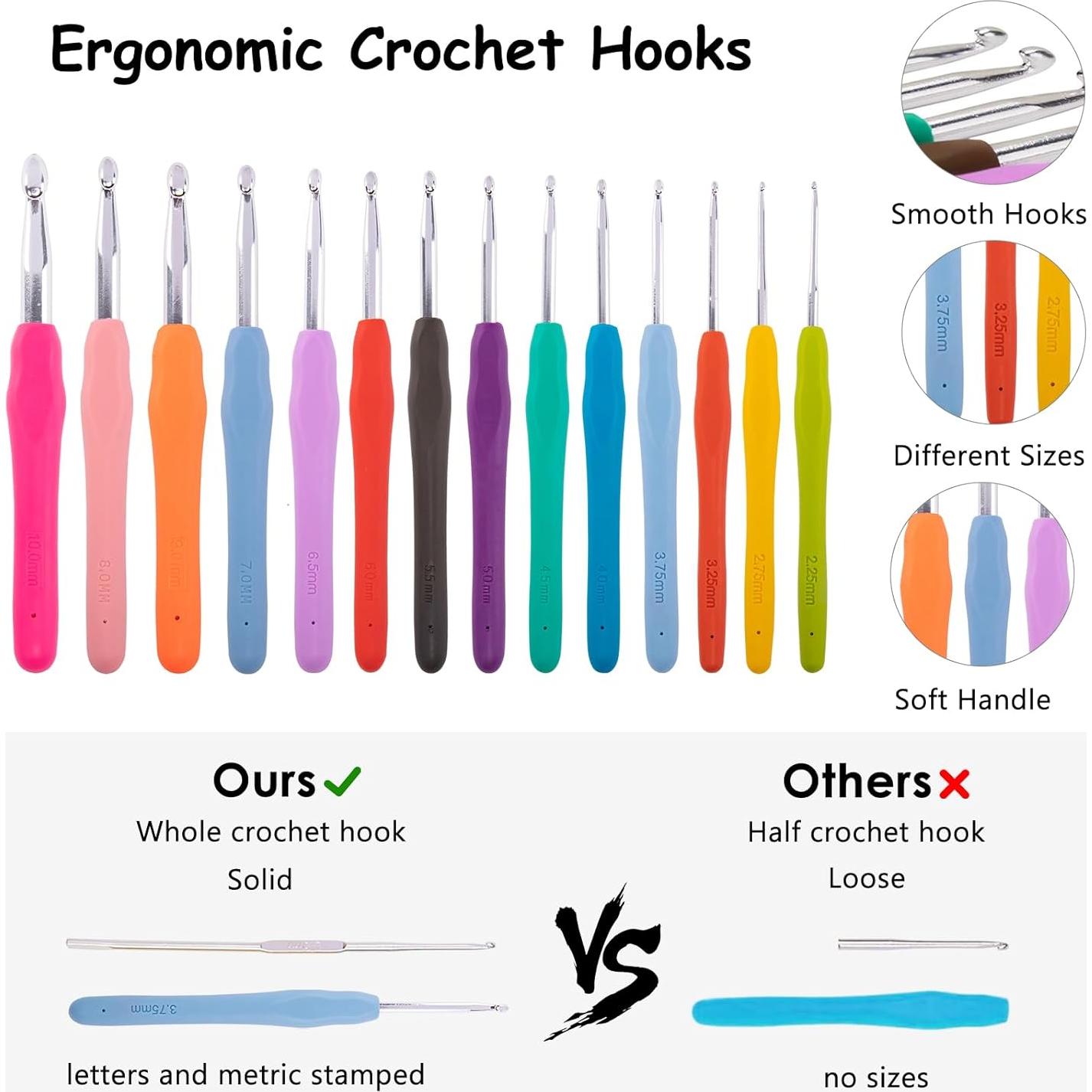 Juego de Ganchillos de Crochet MYBAGZING con Estuche - 14 Piezas