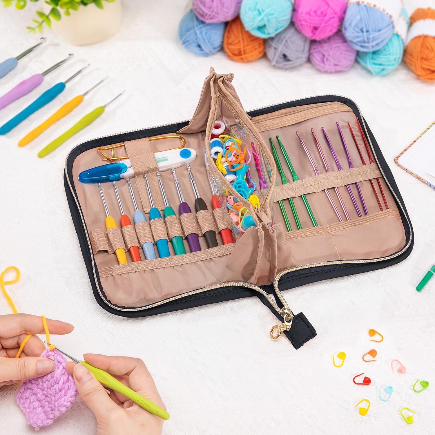 Juego de Ganchillos de Crochet MYBAGZING con Estuche - 14 Piezas