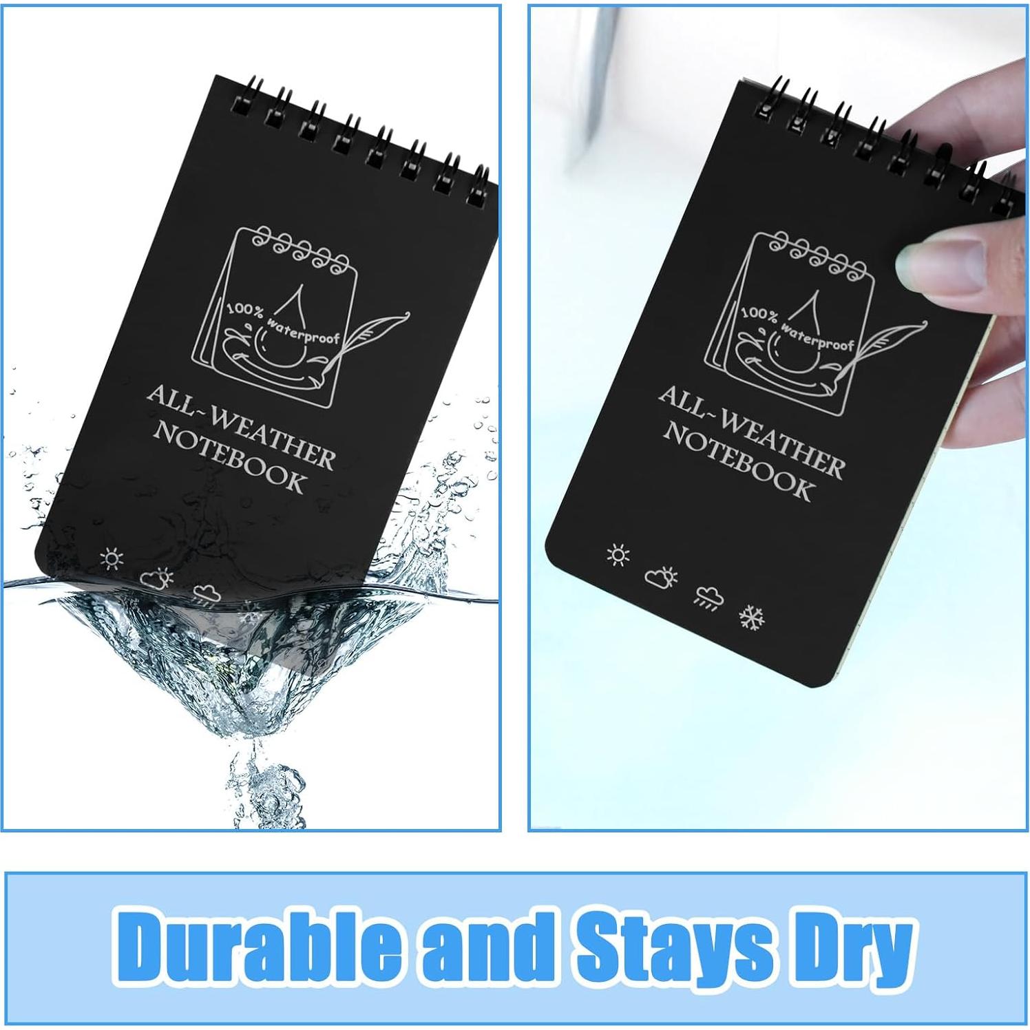 8 Cuadernos Impermeables CXRYLZ 7.6x12.7 cm para Exterior