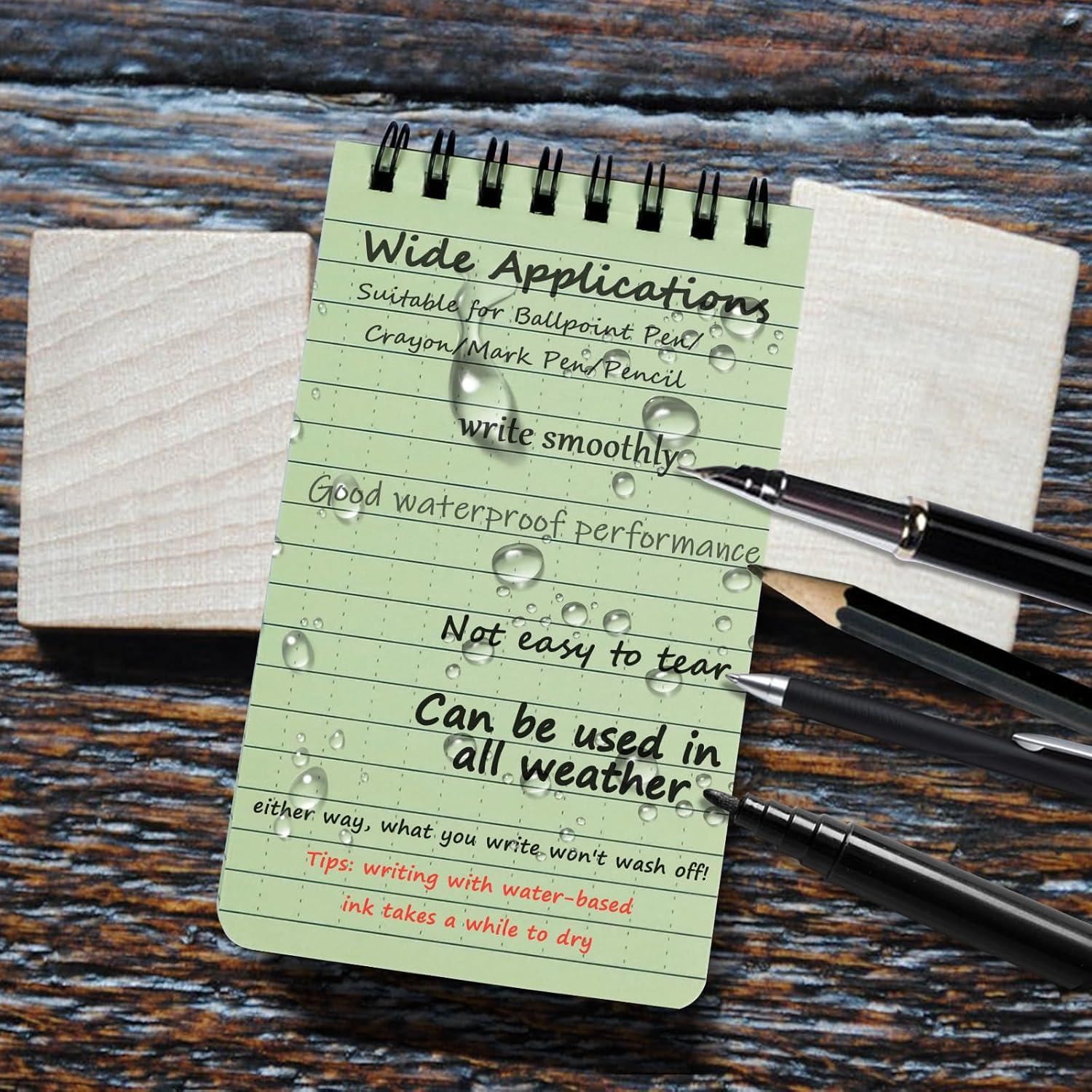 8 Cuadernos Impermeables CXRYLZ 7.6x12.7 cm para Exterior