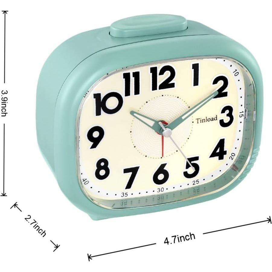Reloj Despertador Ruidoso Tinload Verde Snooze y Luz