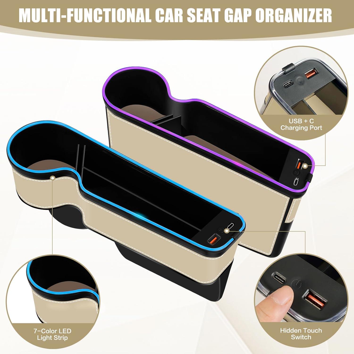 Relleno Organizador de Espacio entre Asientos Keketuohai Beige con Luz LED