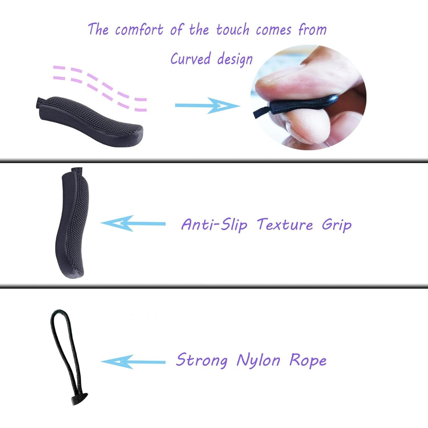 JOSDIOX Upgraded Zippers Pull, Premium Zipper Pulls Replacement Zip Tab Tags Cord Extension Fixer for Luggage, Backpacks, Jackets, Purses, Handbags (1 Black)