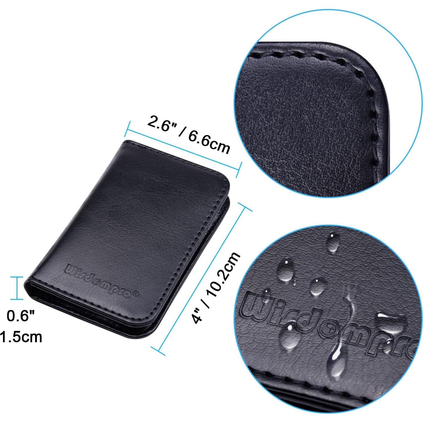 Portatarjetas de Visita Wisdompro de Cuero PU Negro, Ultra Delgado