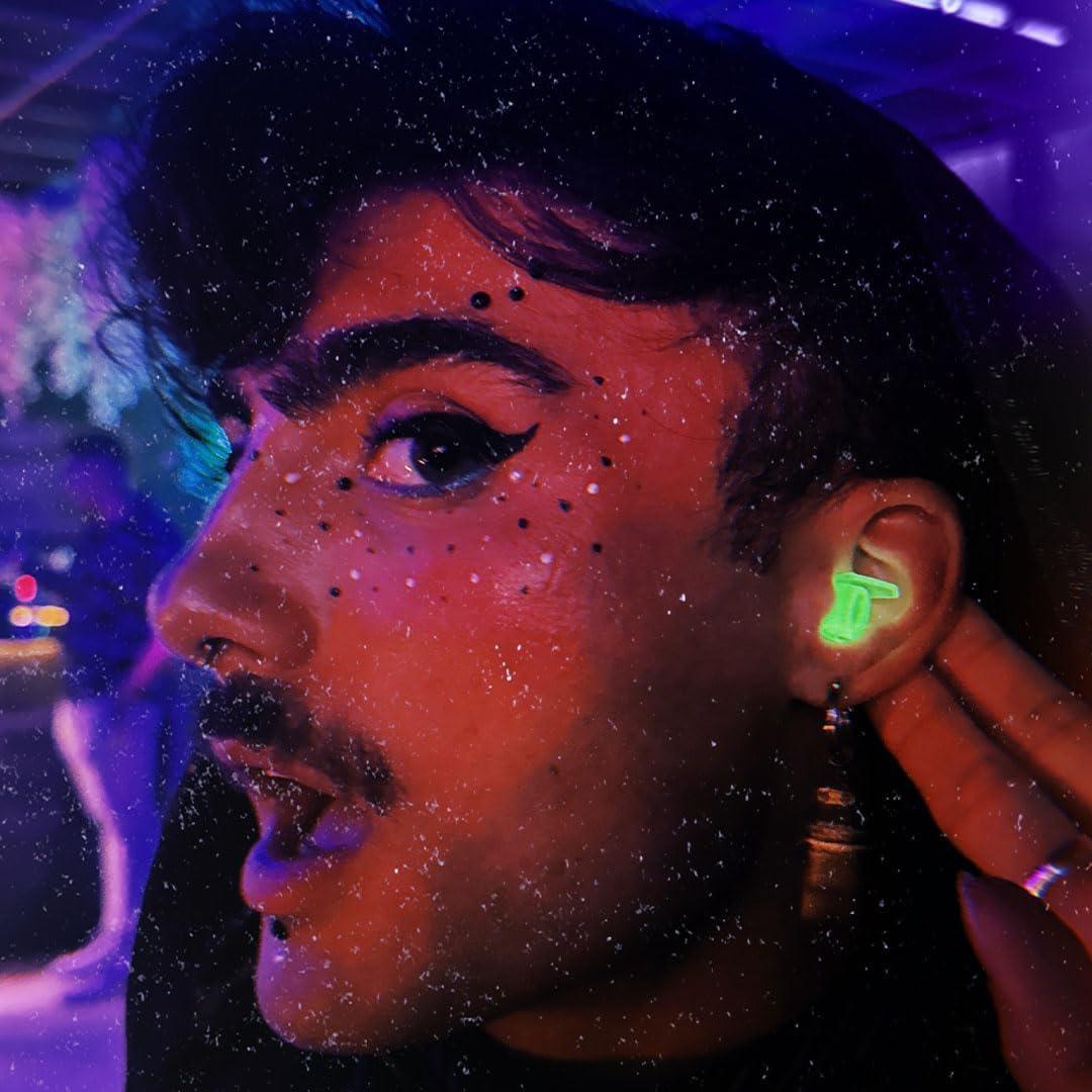 Tapones para oídos Eargasm Afterglow - Reutilizables, brillan en la oscuridad, reducción de ruido 21 dB