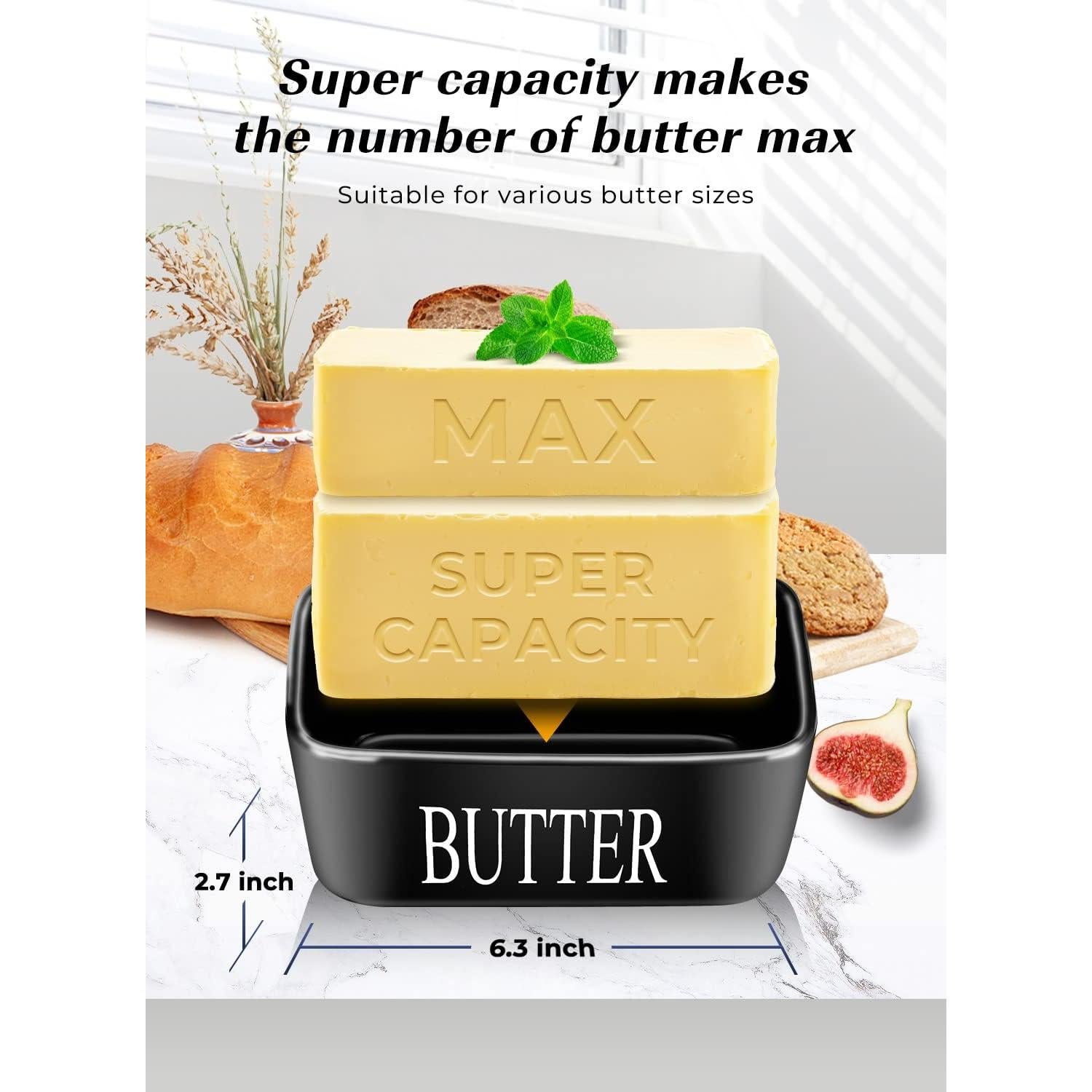 Plato de Mantequilla Cerámica Negra AISBUGUR con Tapa 226g