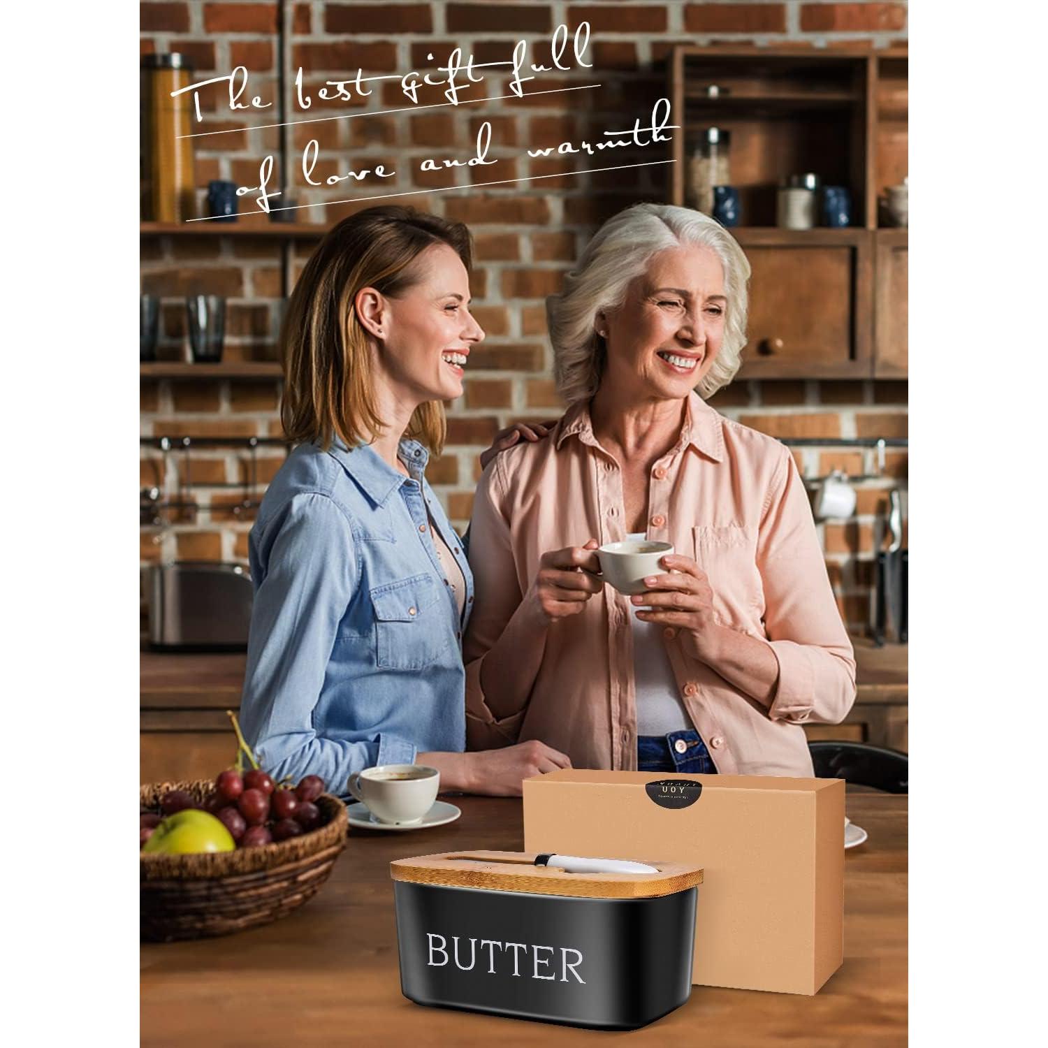 Plato de Mantequilla Cerámica Negra AISBUGUR con Tapa 226g