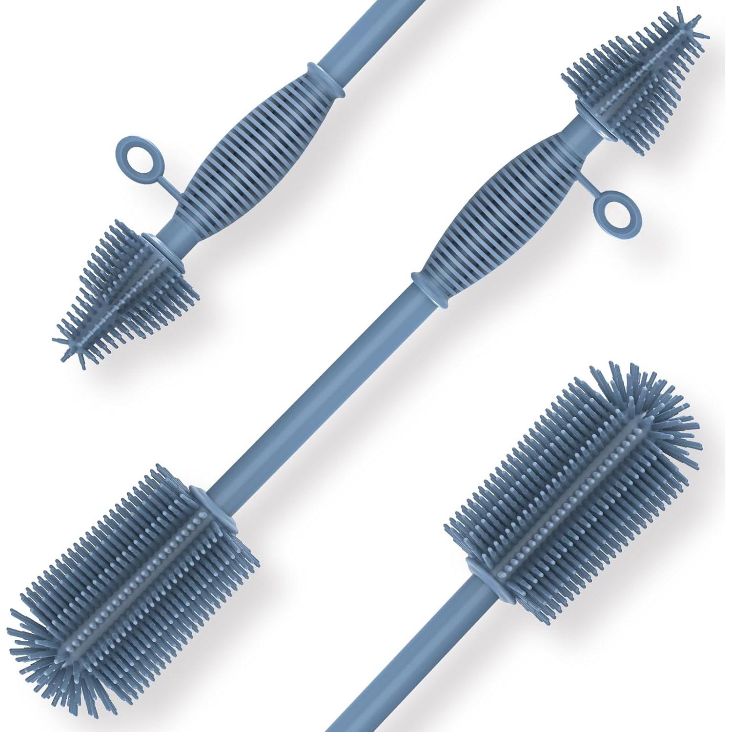 Cepillo de Limpieza de Botellas Raymeefa de Silicona Azul