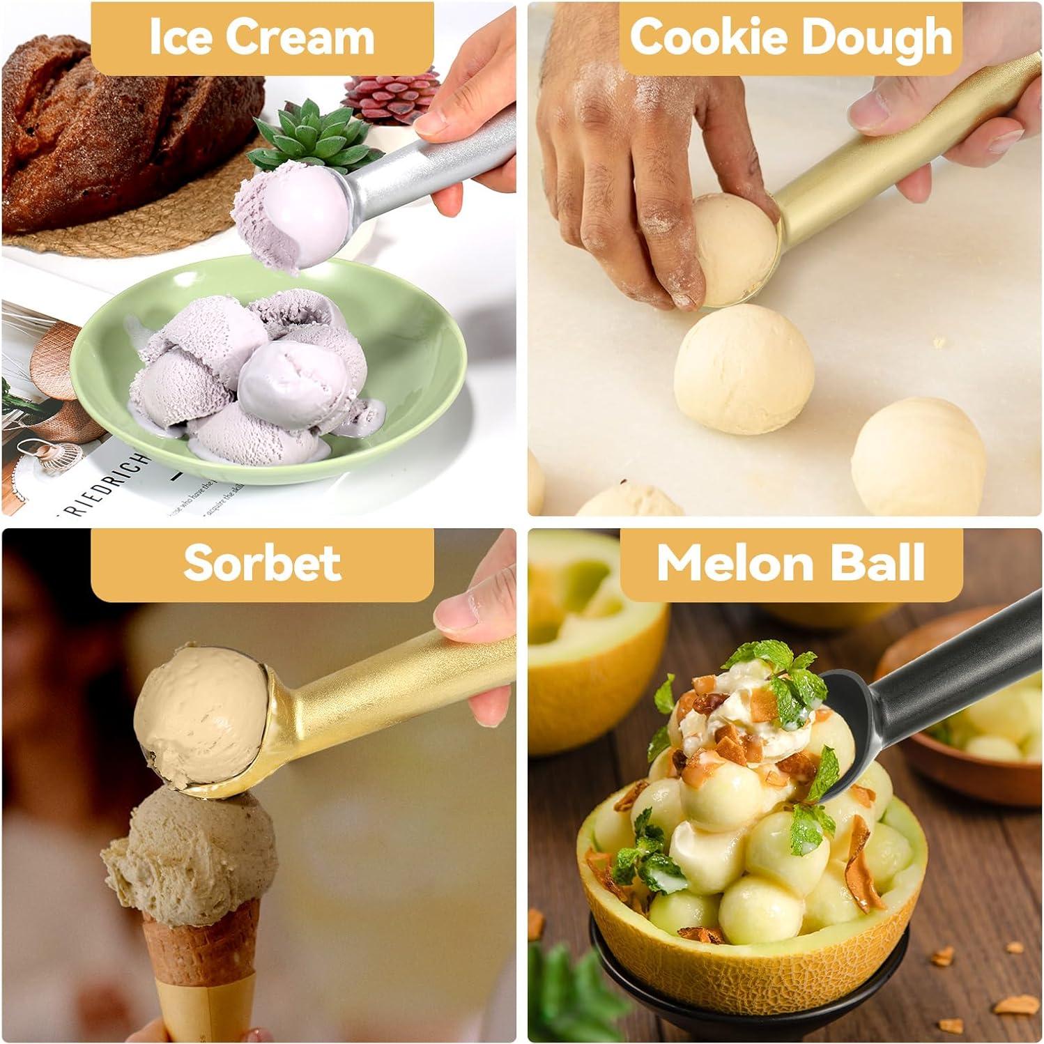 Cuchara para helado LifHap 18 cm Aluminio Antiadherente Negro