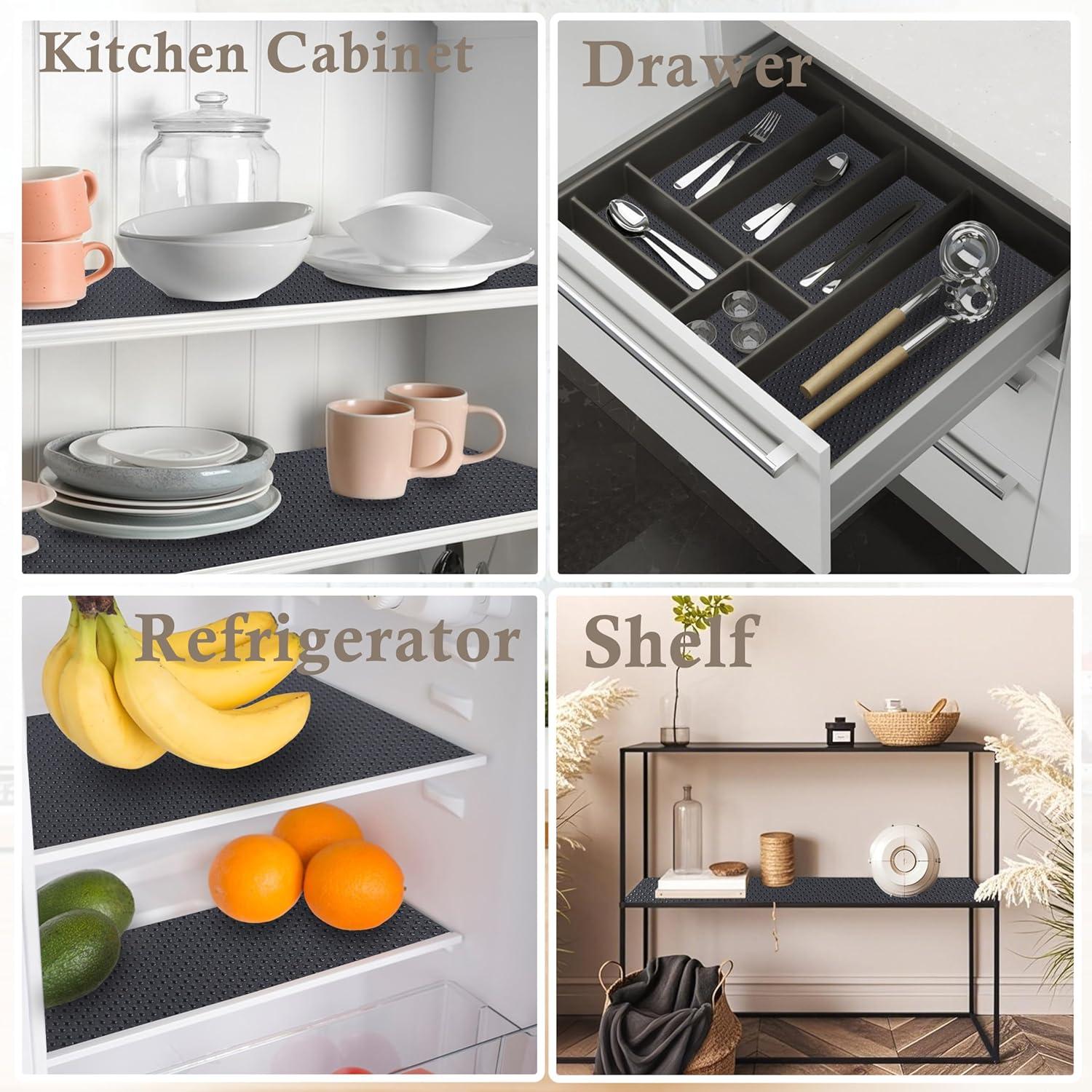 Forro de Estante Antideslizante GMJYAN 25x610 cm Negro