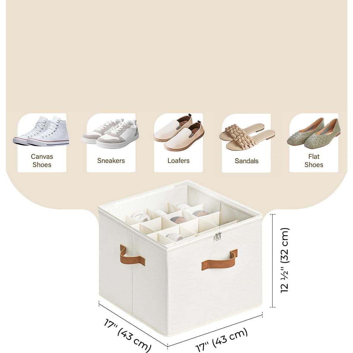Organizador de Zapatos StorageWorks Beige, Capacidad 16 Pares