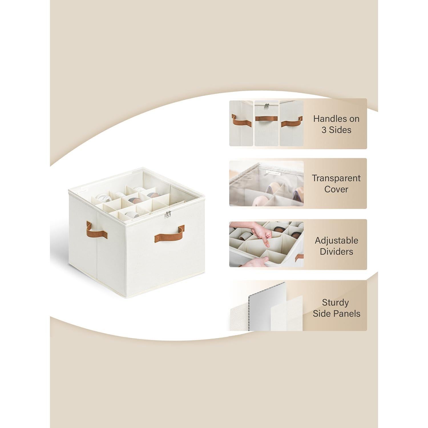 Organizador de Zapatos StorageWorks Beige, Capacidad 16 Pares