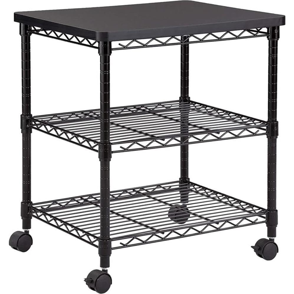 Carro Rodante de 3 Niveles Safco para Impresora Negro