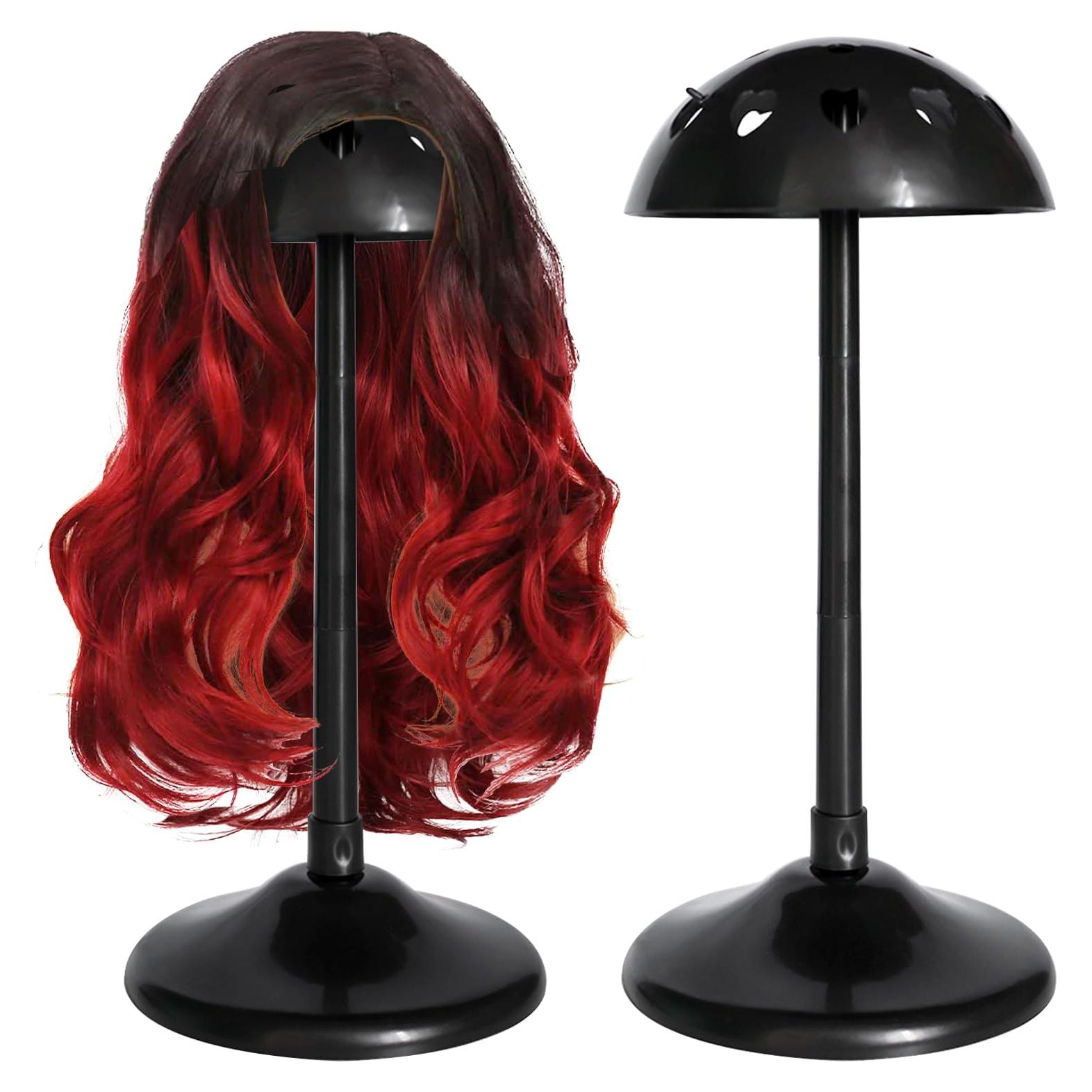 Soporte para Pelucas Removible Antideslizante Negro 33cm