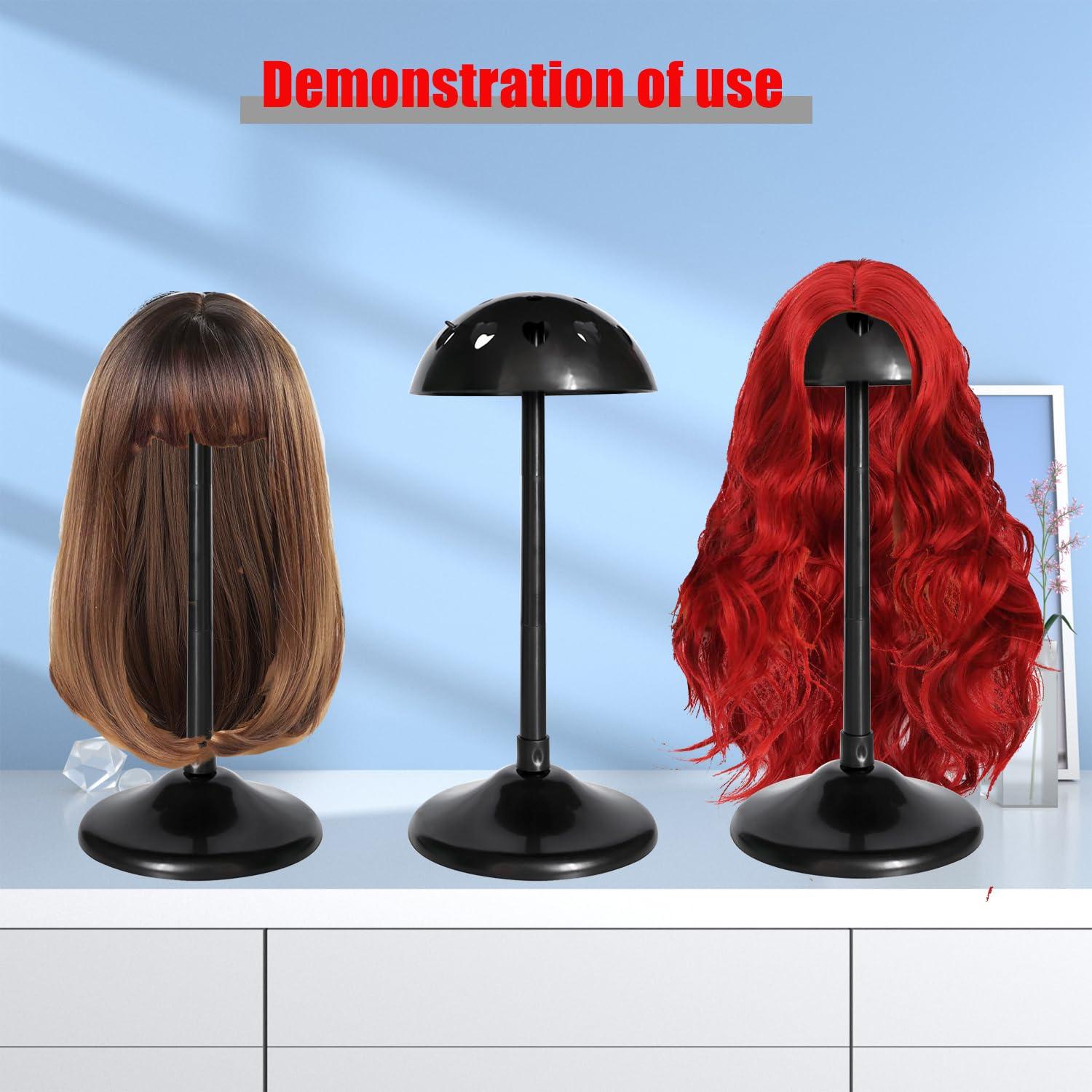 Soporte para Pelucas Removible Antideslizante Negro 33cm