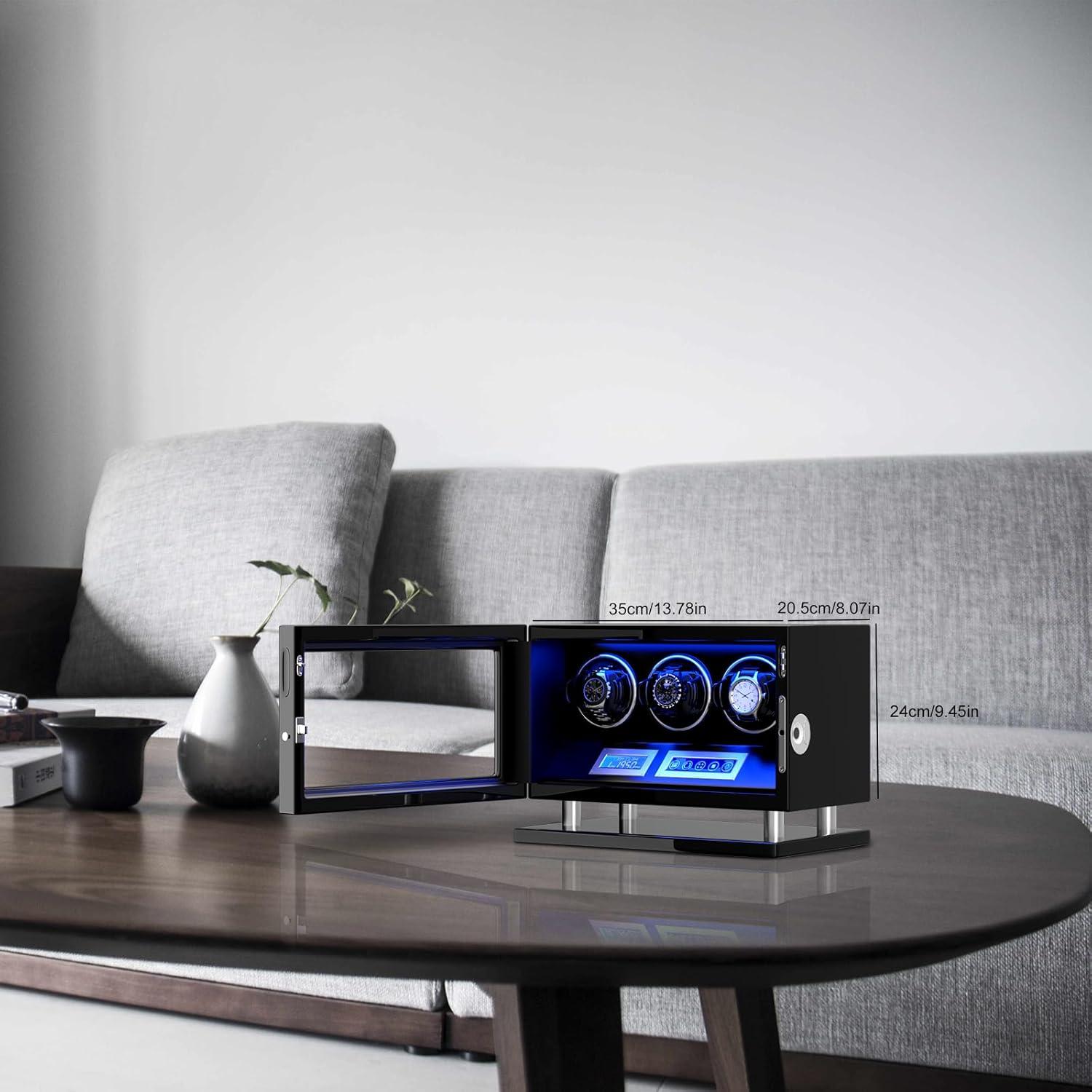 DUKWIN Reloj Winder para 3 Relojes Automáticos con Huella