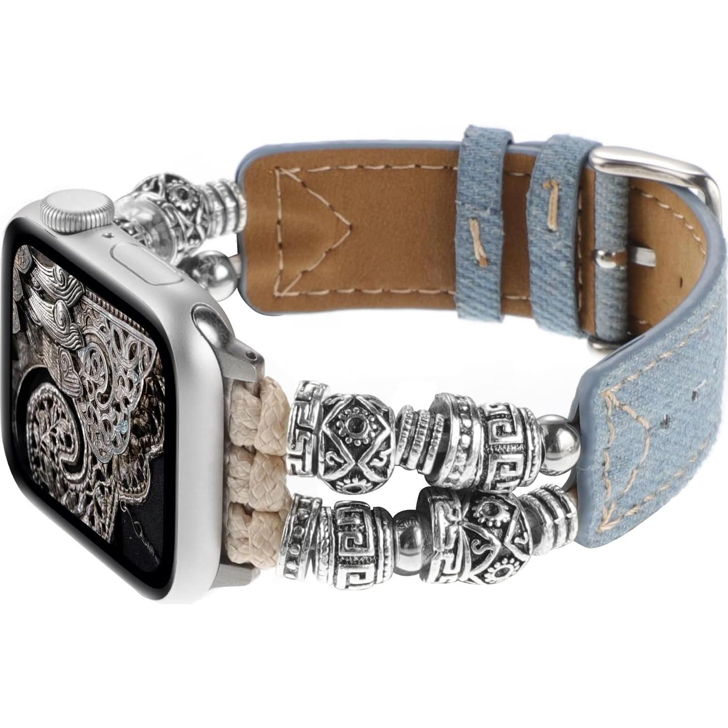 Banda Retro de Perlas YONWORTH para Apple Watch 49/45/44/42mm