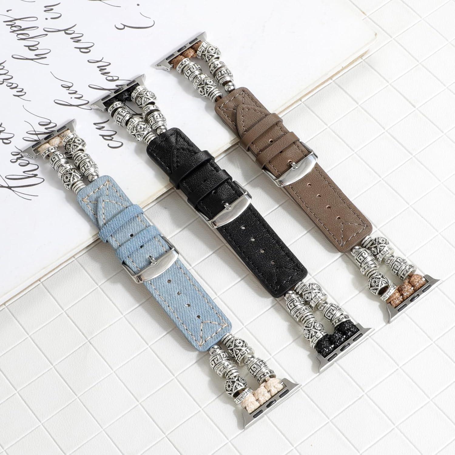 Banda Retro de Perlas YONWORTH para Apple Watch 49/45/44/42mm