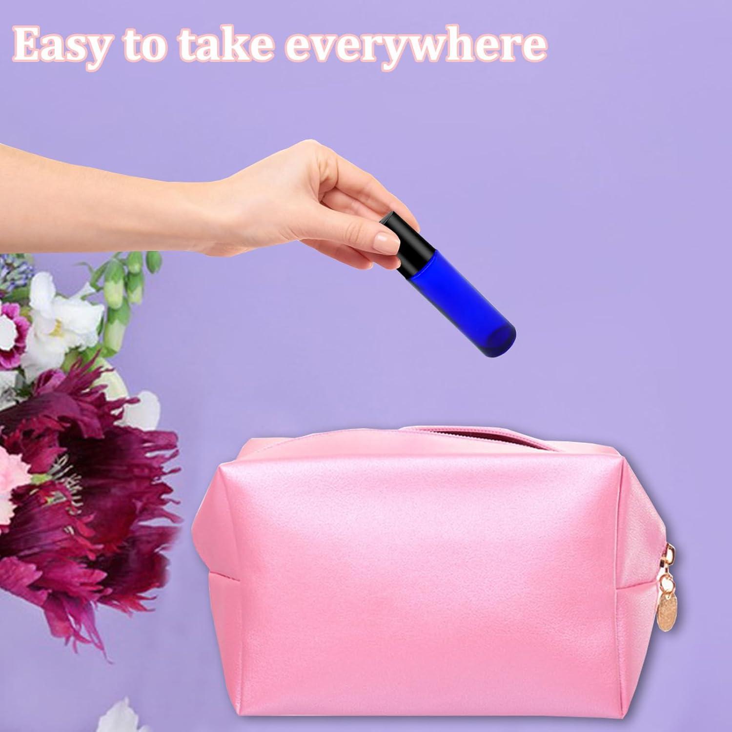 100 Botellas de Vidrio 10ml con Rodillo Acero Inoxidable Hzmssore