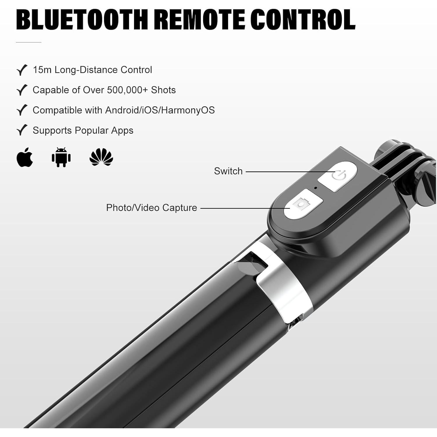 Palo de Selfie Trípode NOOX R21 Extensible 1.13m con Control Remoto