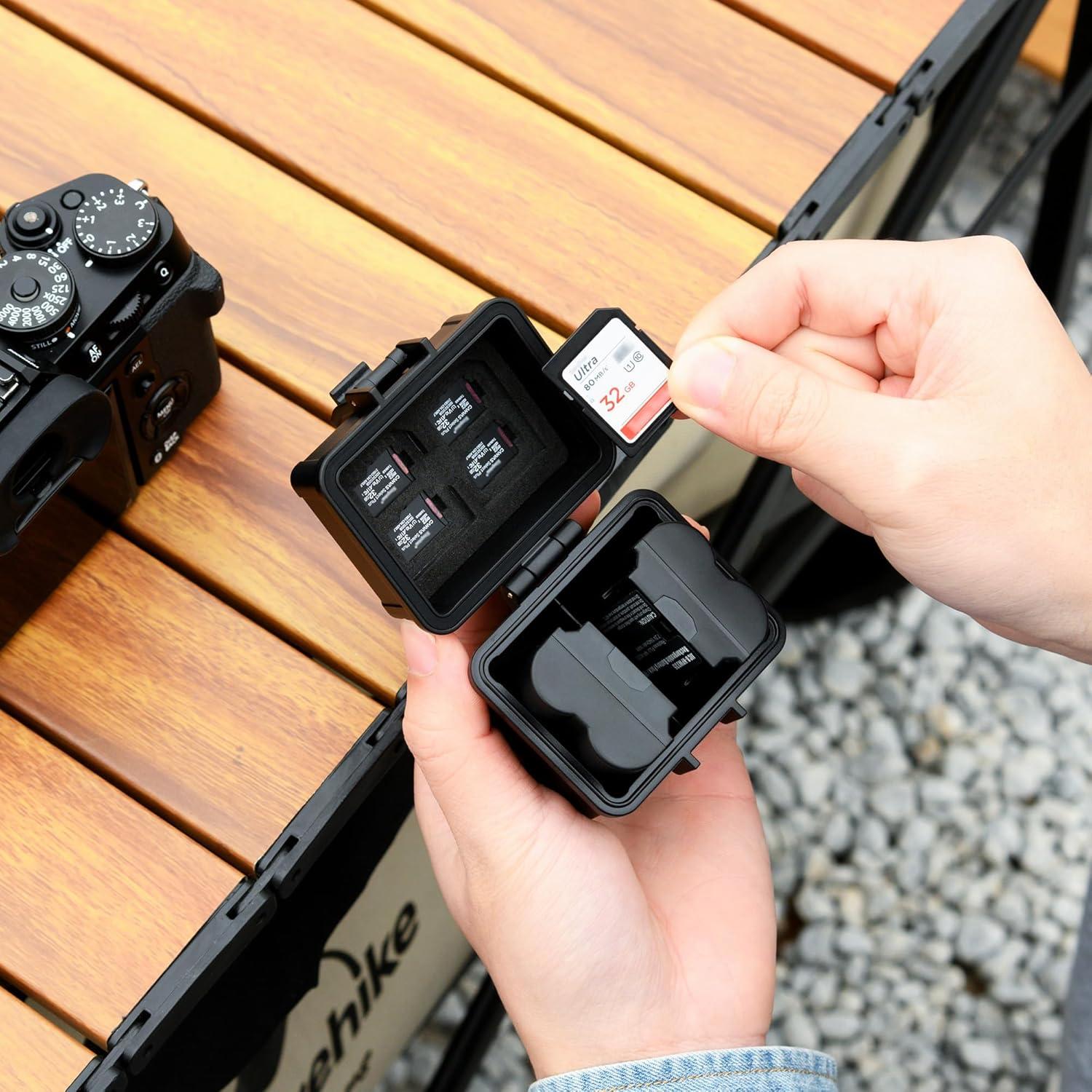 Estuche Compacto JJC para 2 Baterías DSLR y Tarjetas de Memoria