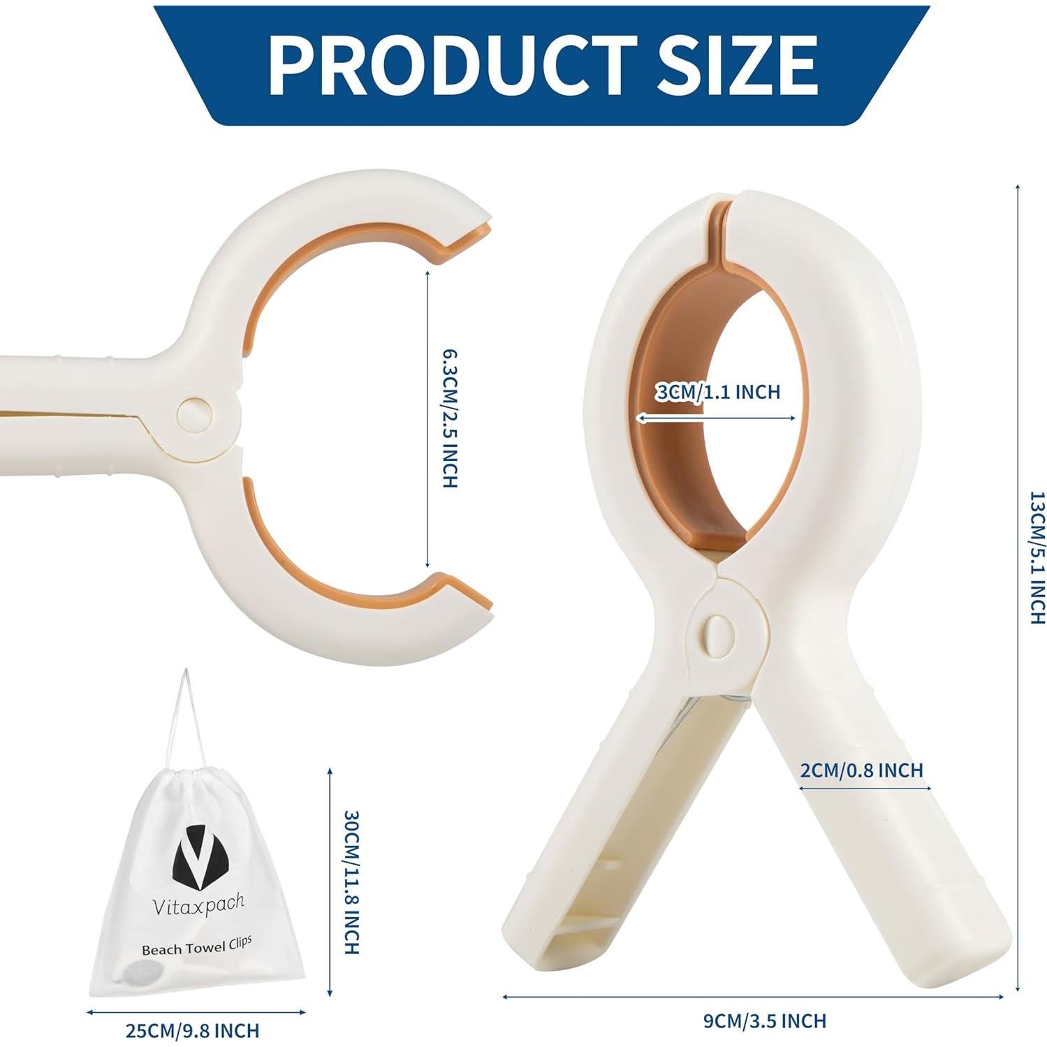 Pinzas para Toallas de Playa Vitaxpach 8 Piezas 12.95 cm