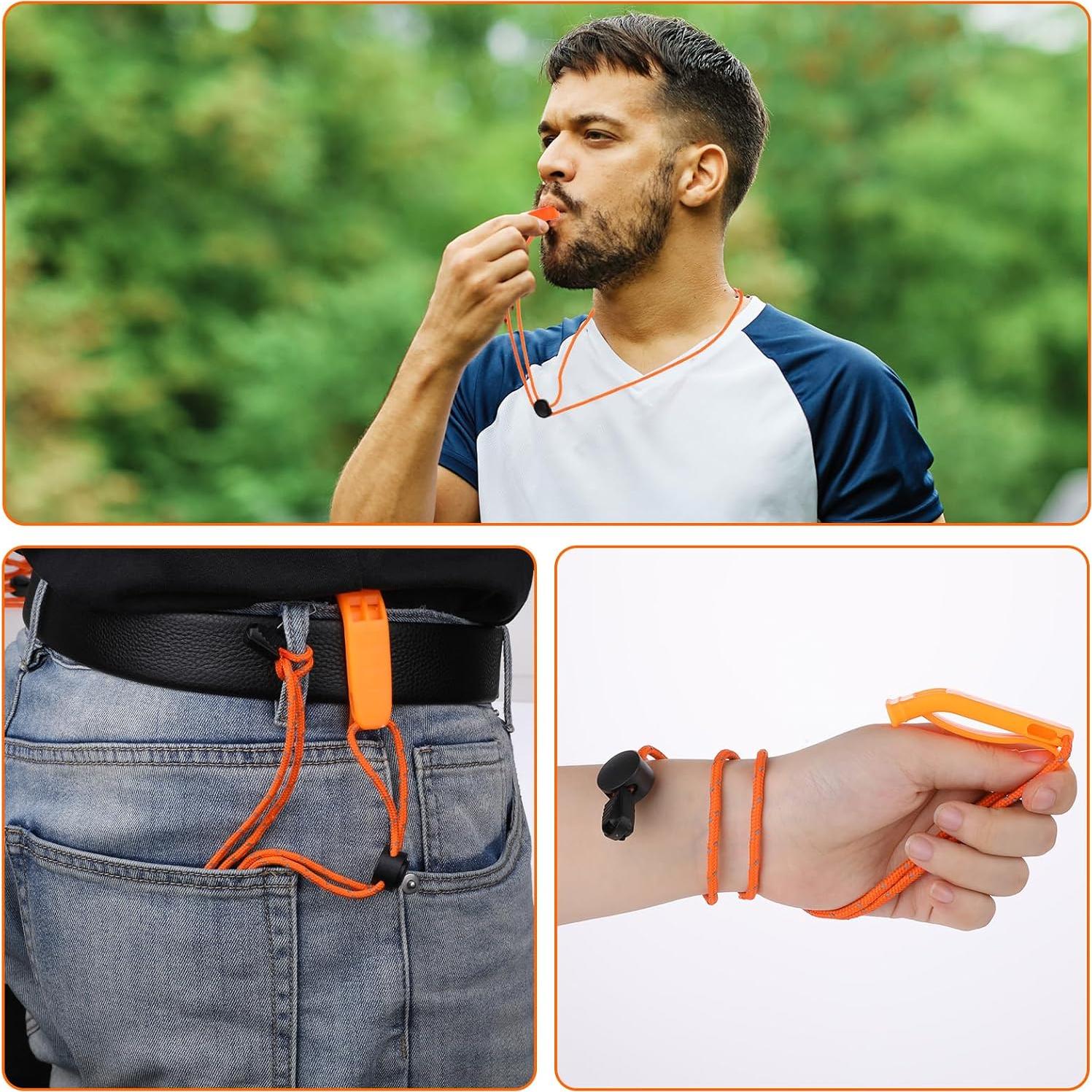 Silbatos de Emergencia Molain 6pcs con Cordón Reflectante