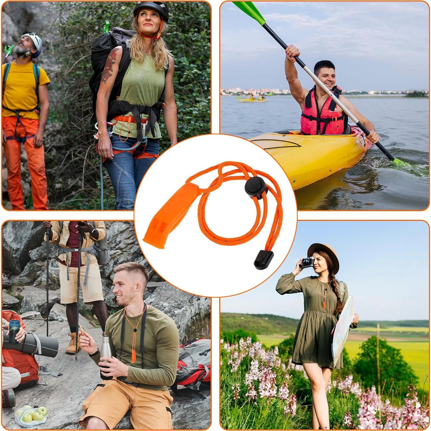 Silbatos de Emergencia Molain 6pcs con Cordón Reflectante