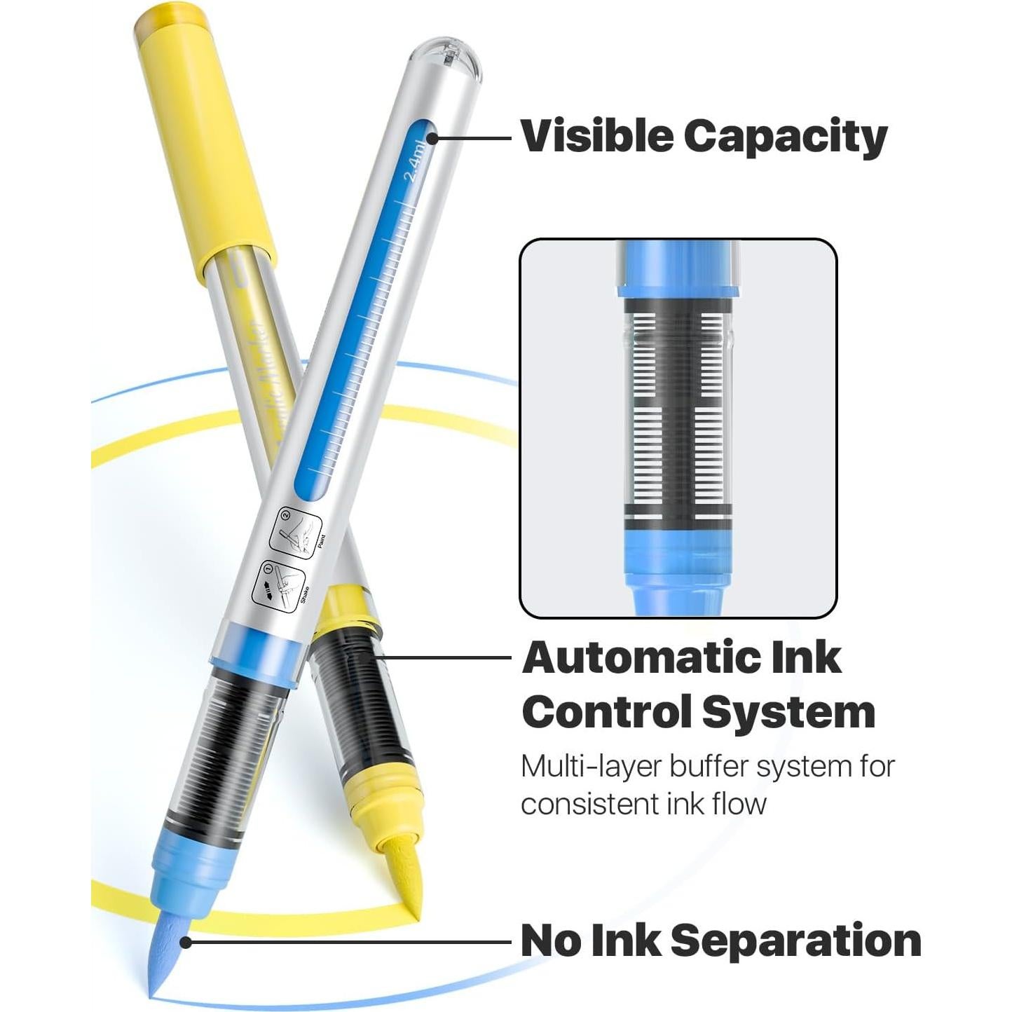 Marcadores Acrílicos JusArt 18 Colores Punta Pincel 1-8mm