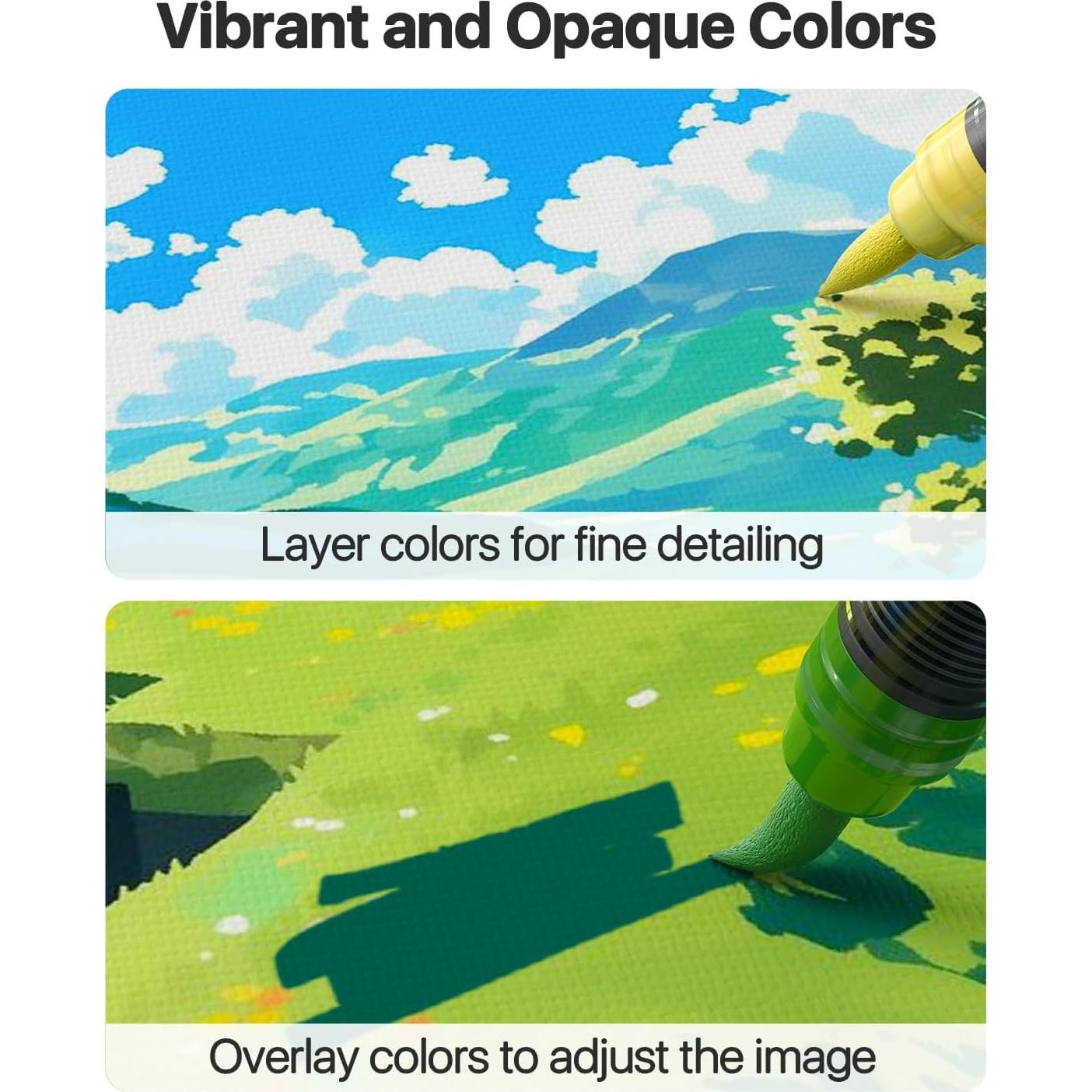 Marcadores Acrílicos JusArt 18 Colores Punta Pincel 1-8mm