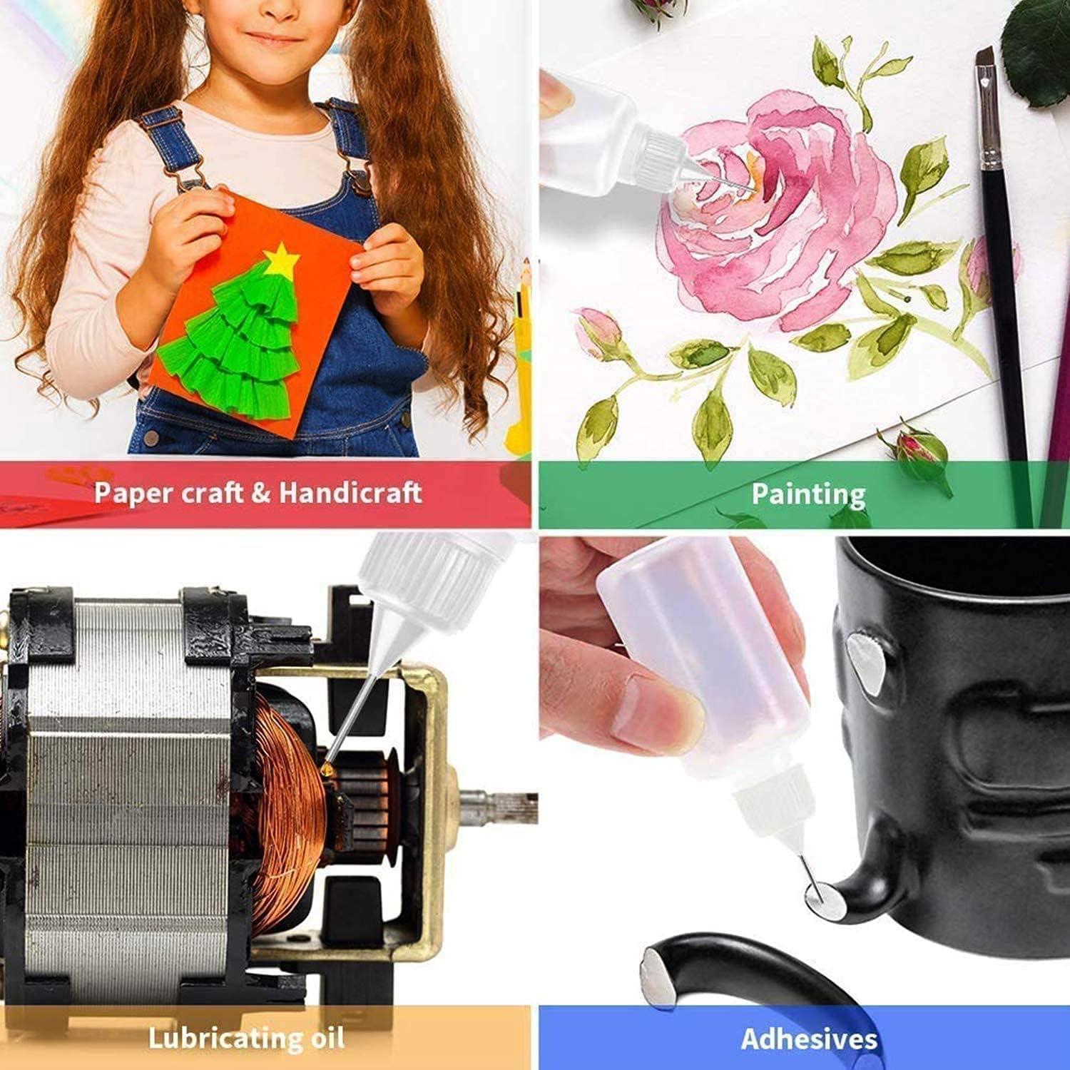 12 Botellas de Pegamento Hulless 60 mL Punta de Aguja Multicolor