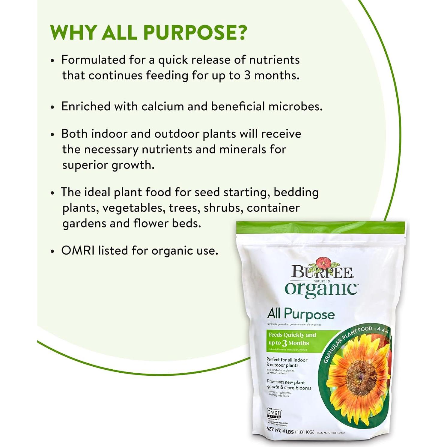 Fertilizante Orgánico Granular Burpee 1.81 kg para Jardín