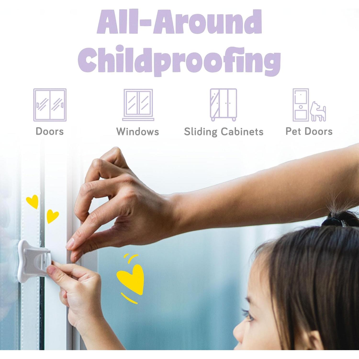 Cerraduras de Seguridad para Niños Ashtonbee - 2 Piezas, Blanco