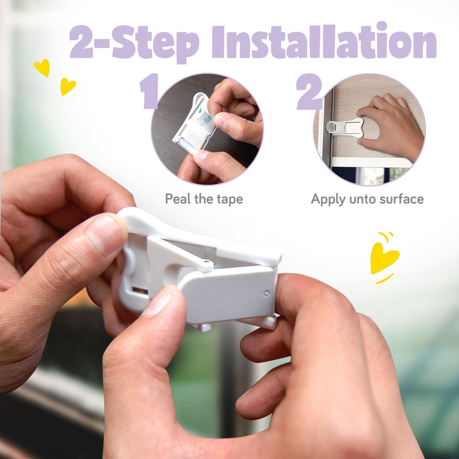 Cerraduras de Seguridad para Niños Ashtonbee - 2 Piezas, Blanco