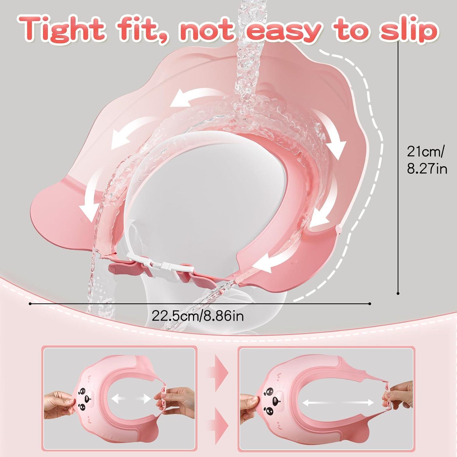 Gorro de Ducha para Bebé Lonlown Ajustable Rosa 38-61 cm