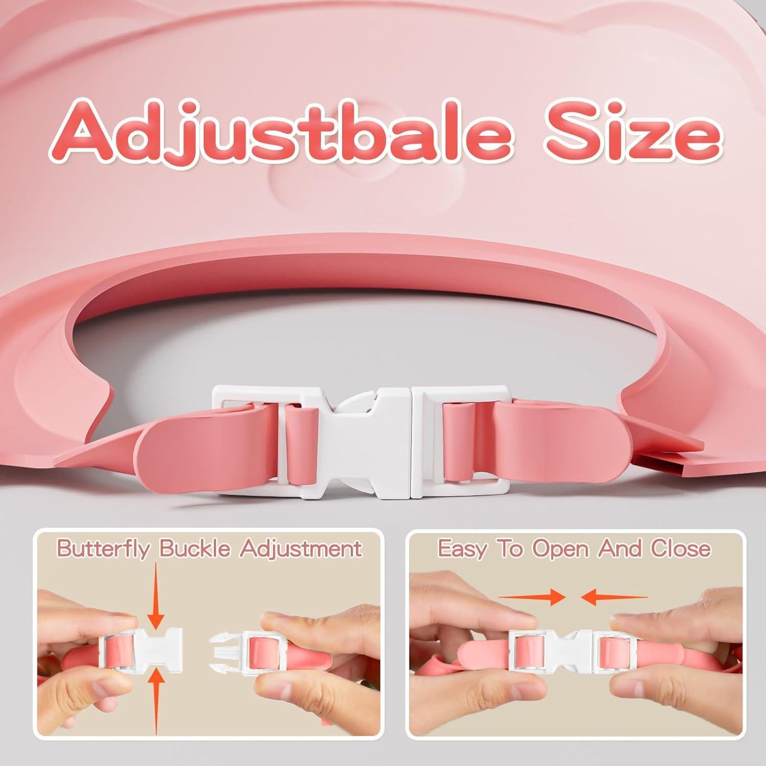 Gorro de Ducha para Bebé Lonlown Ajustable Rosa 38-61 cm