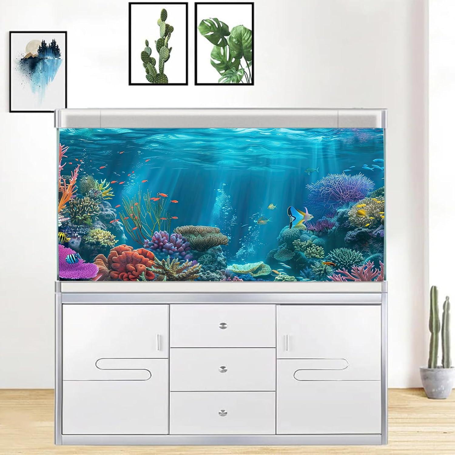 Fondo de Acuario iTapnoom 90x45cm Decoración Coral Poliester