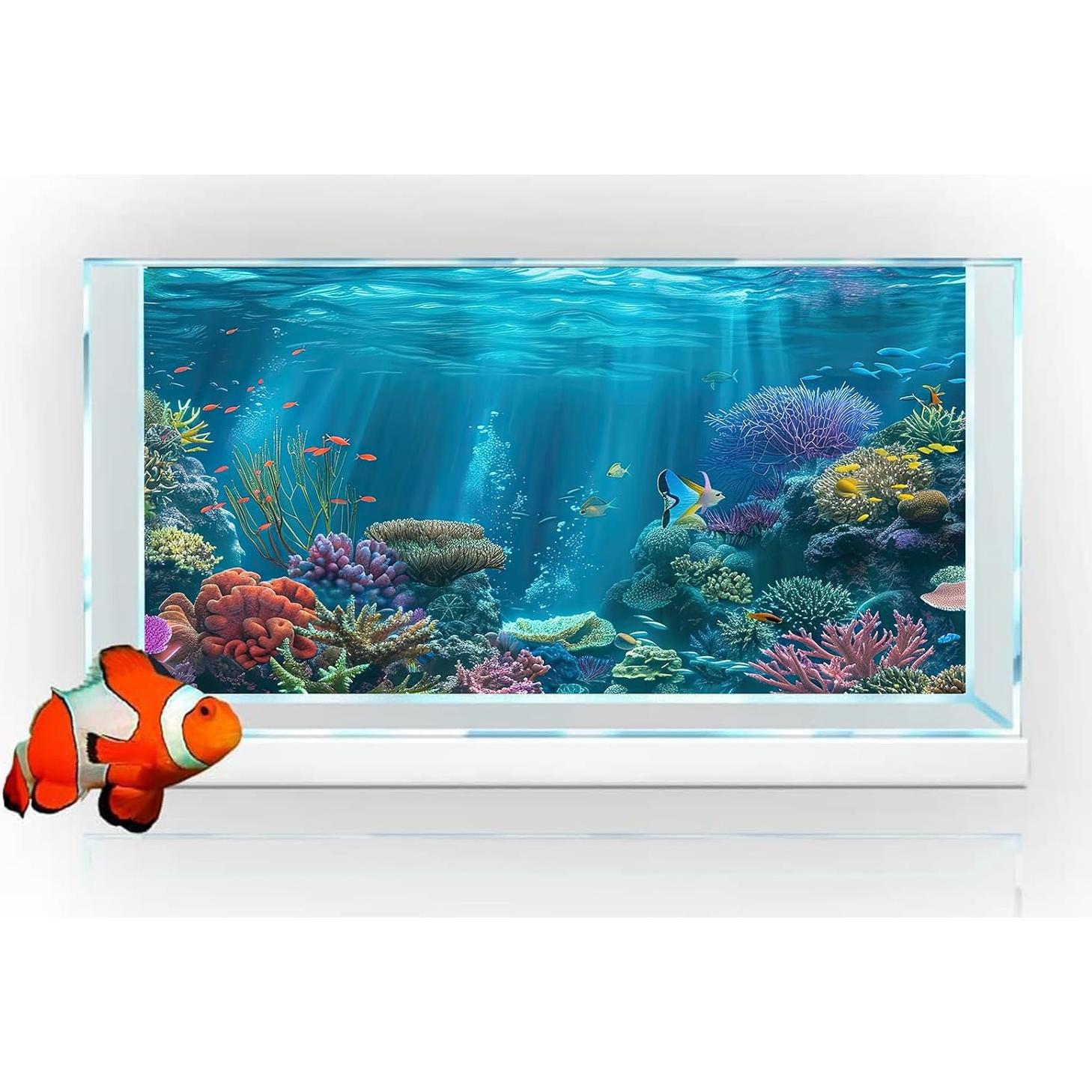 Fondo de Acuario iTapnoom 90x45cm Decoración Coral Poliester