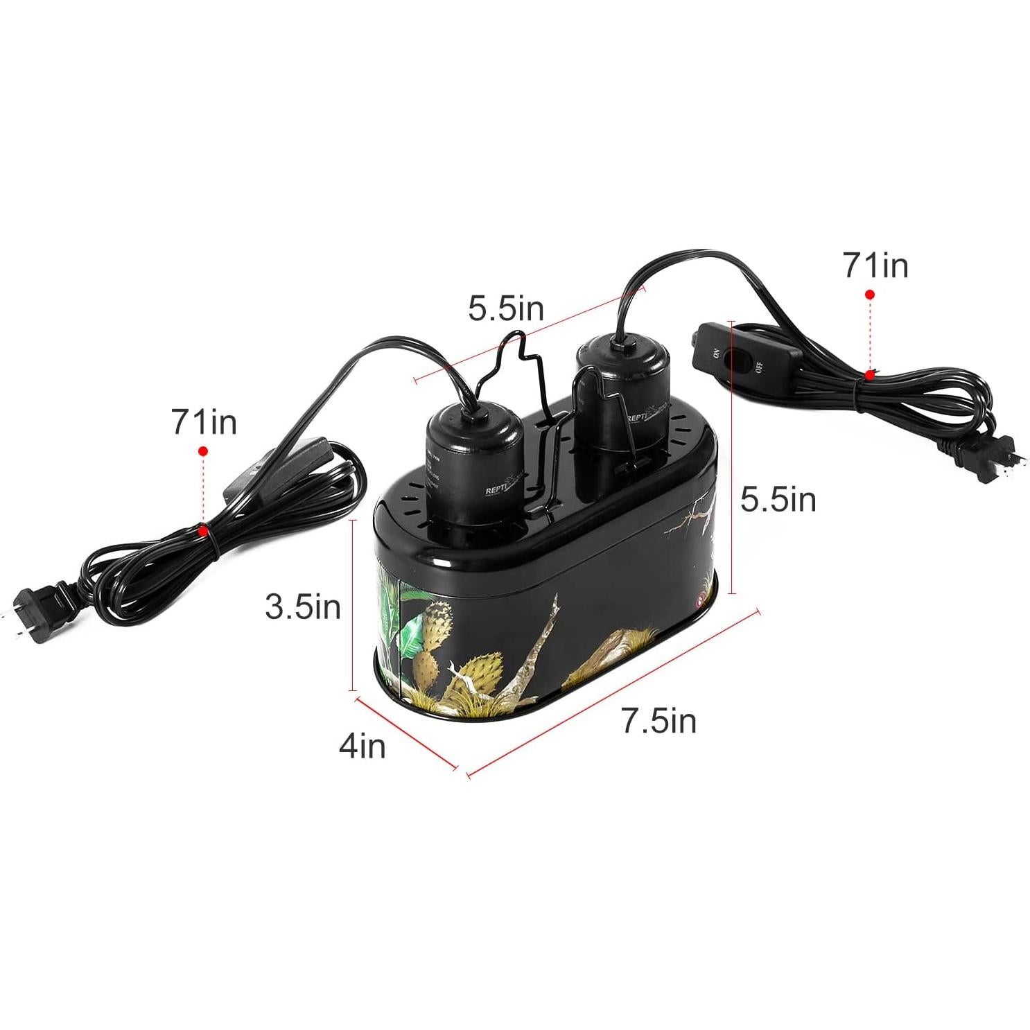 Fijación Doble Lámpara REPTI ZOO 40W para Reptiles