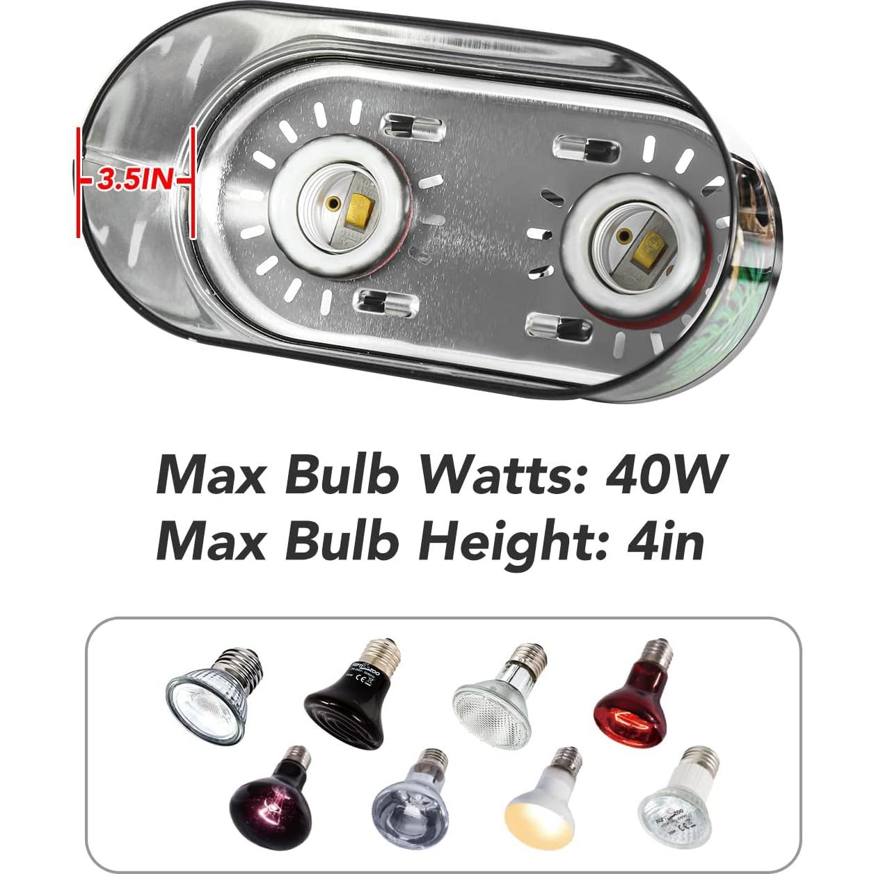 Fijación Doble Lámpara REPTI ZOO 40W para Reptiles