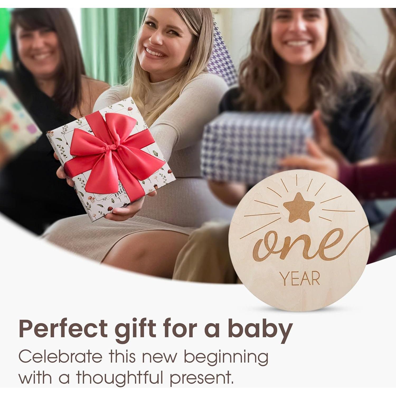 Set de 14 Discos de Hitos Mensuales de Madera CHIPCHIP