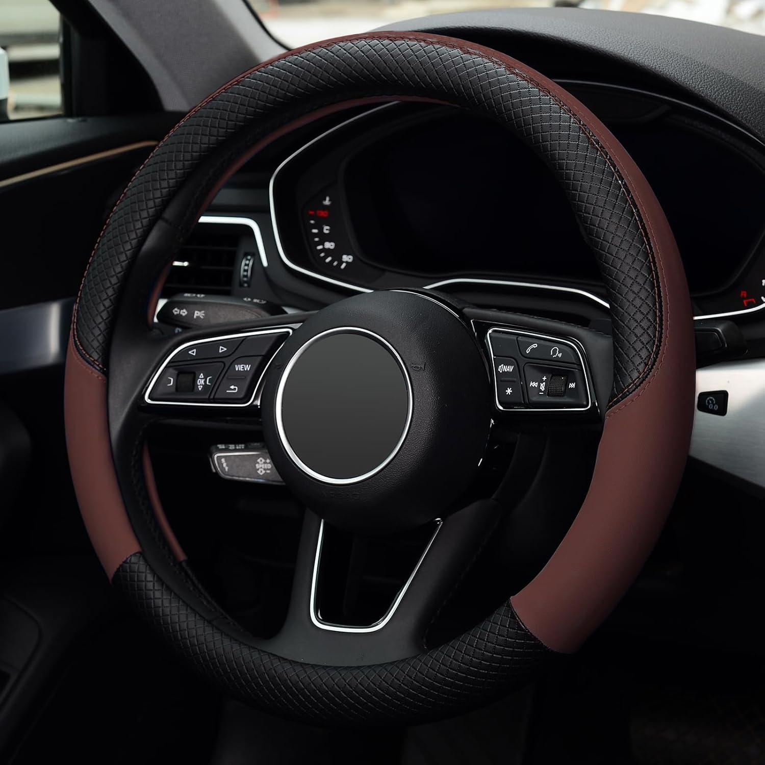 Funda de Volante LABBYWAY de Cuero Microfibra 37-39 cm Antideslizante